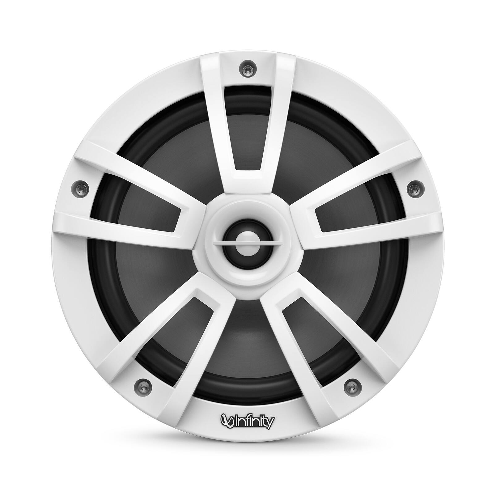 Alt View 10. Infinity - Infinity 822MLW Marine 8 Inch RGB LED Coaxial Speakers - White - Black/Gray.
