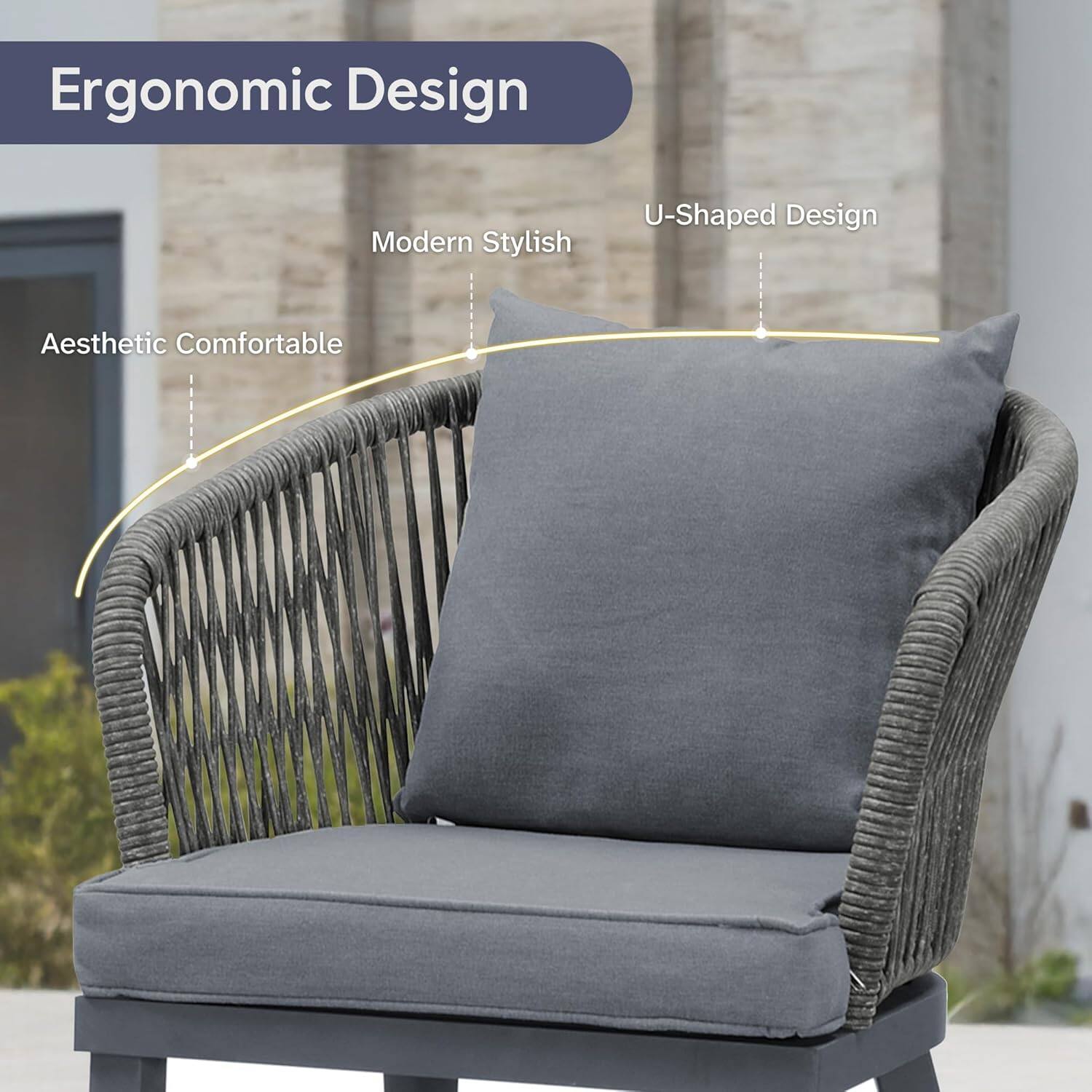 Ergonomic Design  
Modern Stylish  
U-Shaped Design  
Aesthetic Comfortable