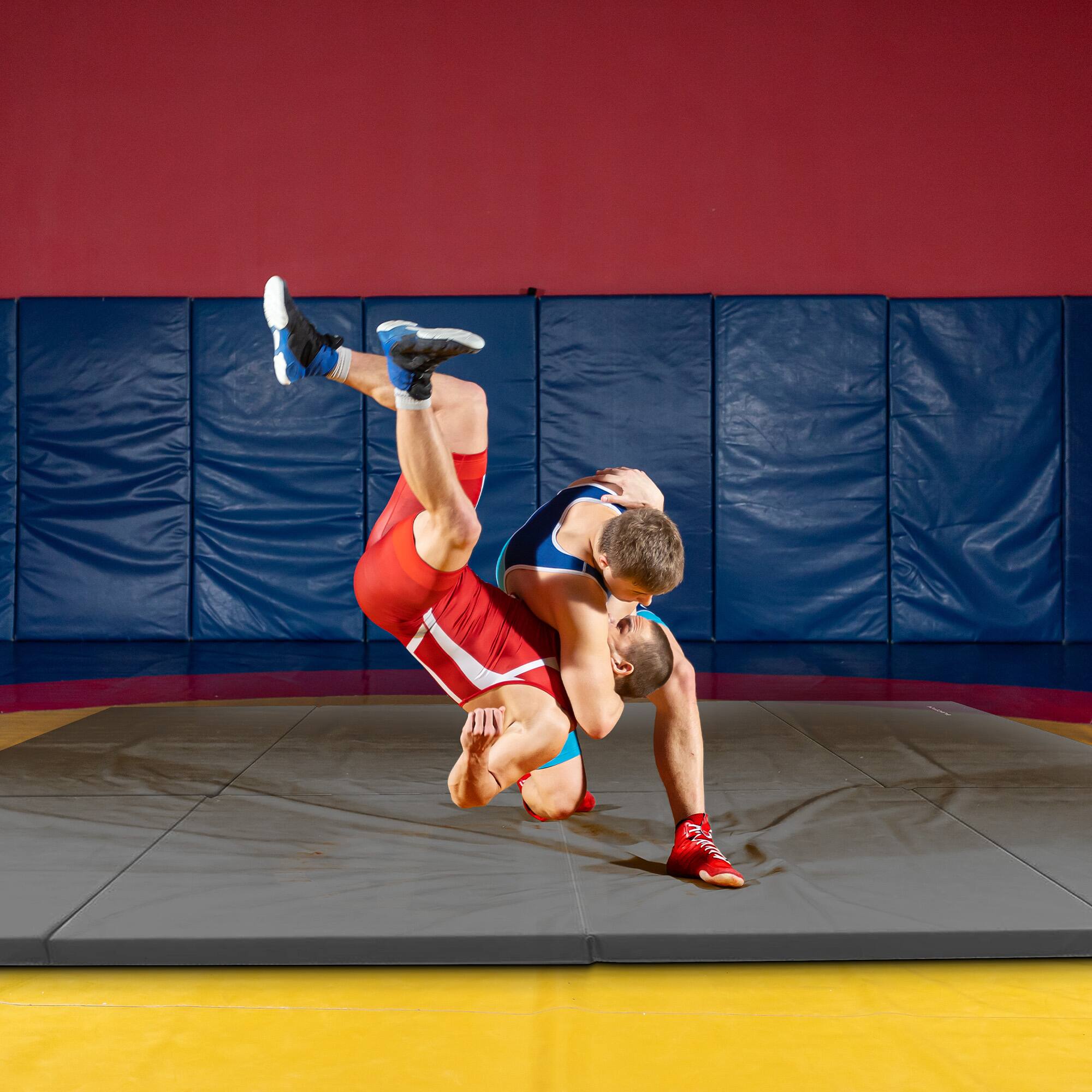 Alt View 3. BalanceFrom Fitness - BalanceFrom Fitness GoGym 4' x 10' x 2" All Purpose Folding Gymnastics Mat, Gray - Gray.
