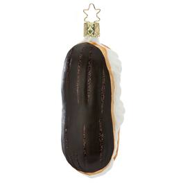 Inge Glas - Eclair Pastry German Glass Christmas Tree Ornament FREE BOX - Black