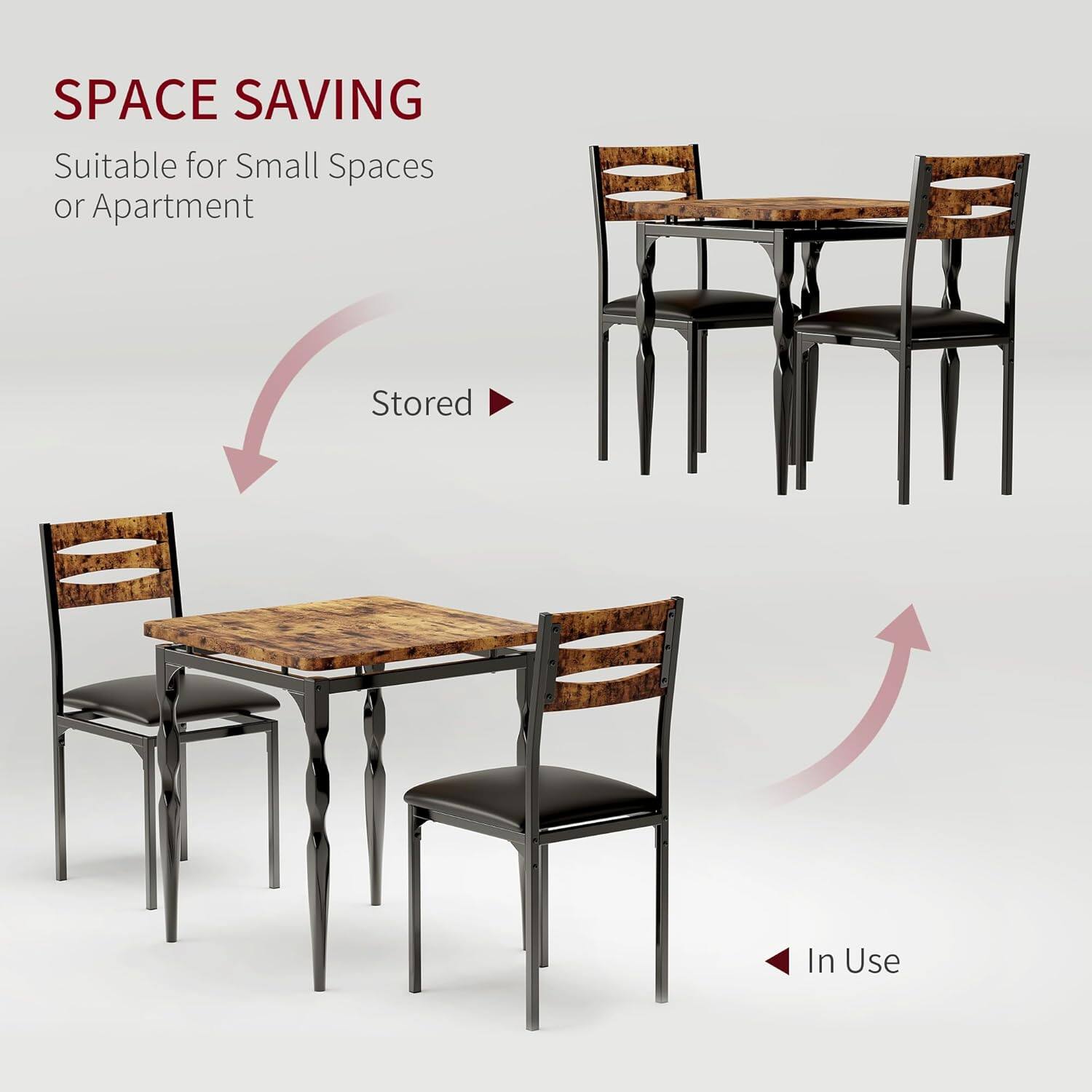 SPACE SAVING  
Suitable for Small Spaces or Apartment  

Stored  
In Use
