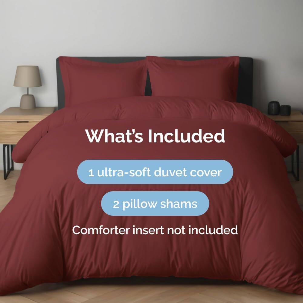 What's Included  
1 ultra-soft duvet cover  
2 pillow shams  
Comforter insert not included