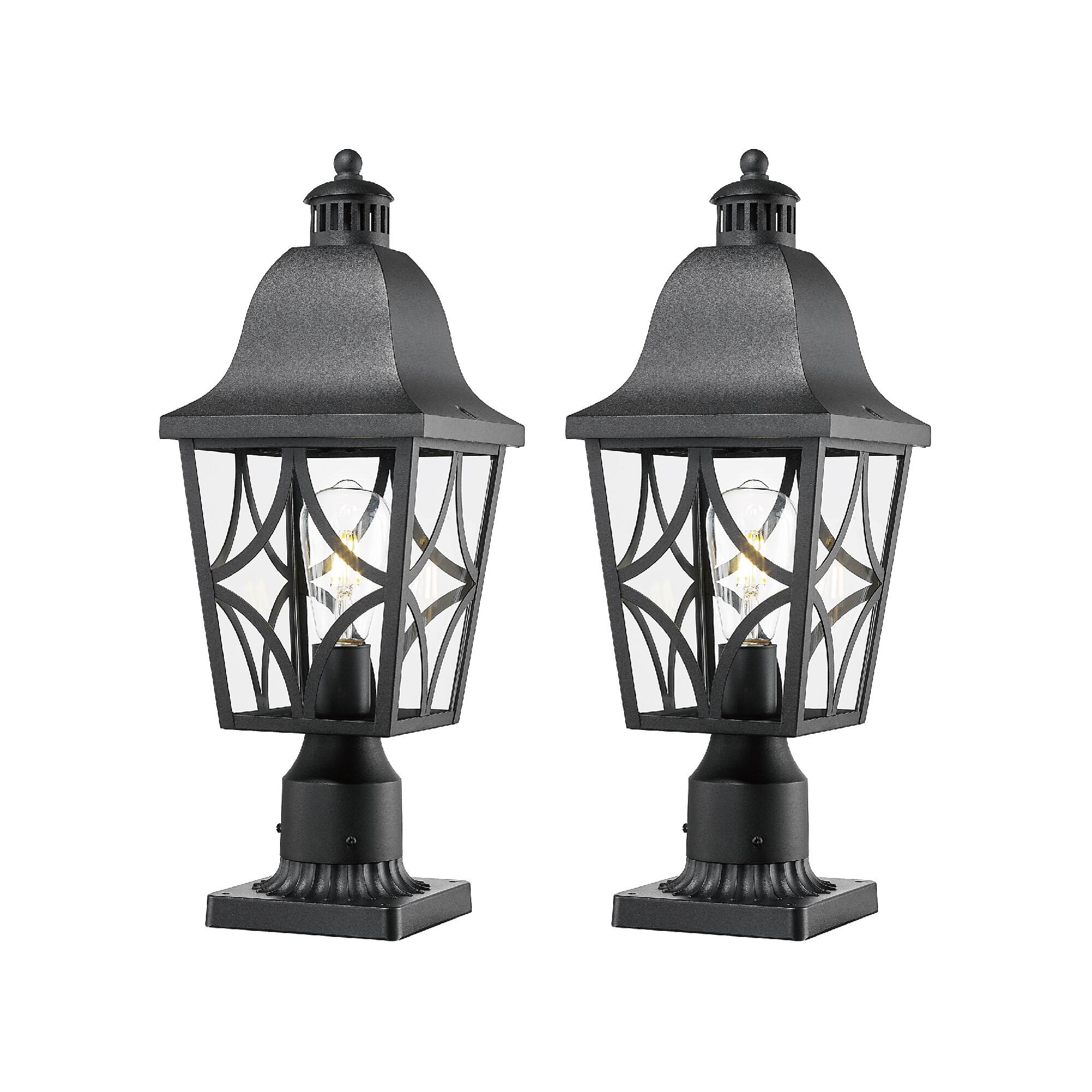 Alt View 2. APRILSOUL - Outdoor Post Lights Lamp Post Light Fixture Waterproof Aluminum Housing with Glass (2 pack) - Black.
