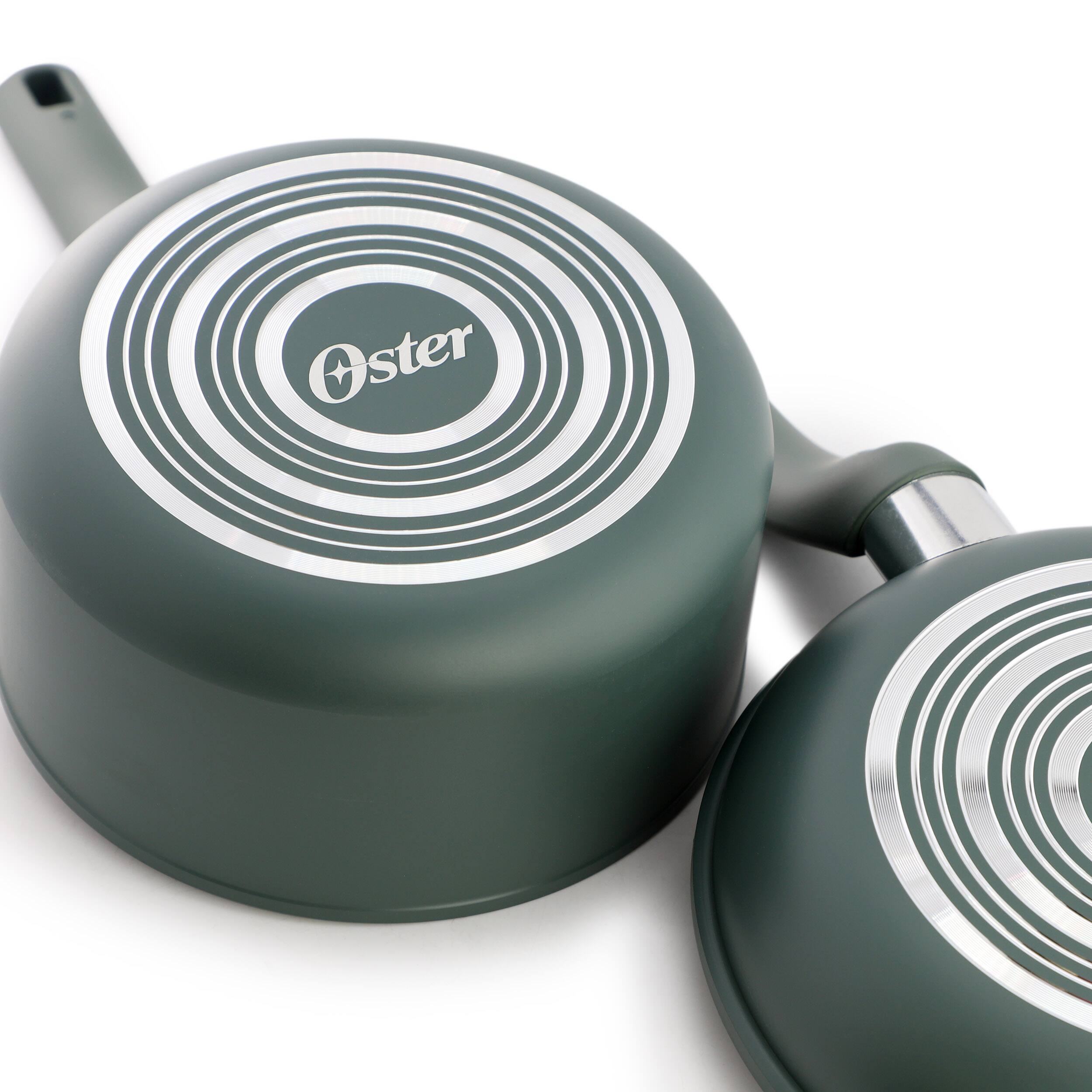 Alt View 4. Oster - Oster Sutterville Choice 10 Piece Ceramic Nonstick Cookware Set in Grey - Green.