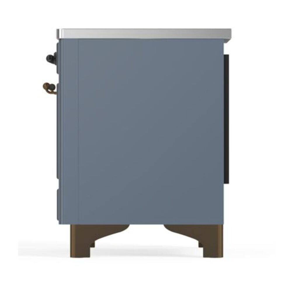 Alt View 9. ILVE - ILVE Majestic II 40 inch Induction Range with 6 Elements (Blue Grey, Burnished Trim) - Blue Grey.