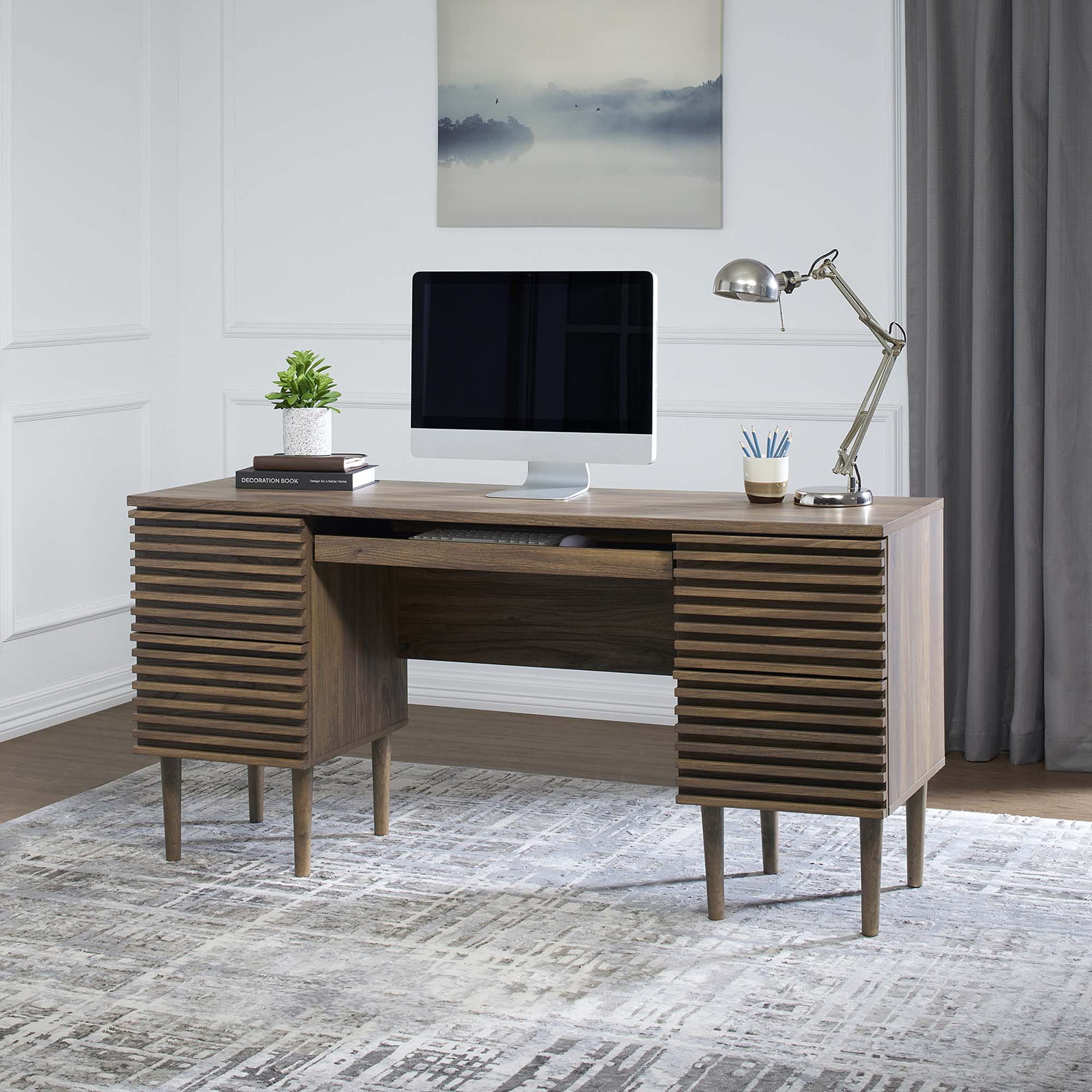 Front. Modway - Render Office Desk by Modway - Walnut.