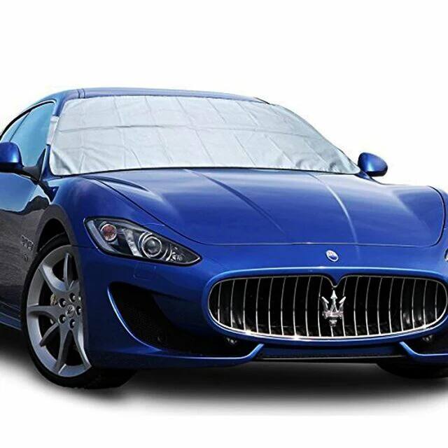 Angle. Link - Link Reversible Car Windshield Protector - Perfect for Winter Snow and Summer Heat - Blue.