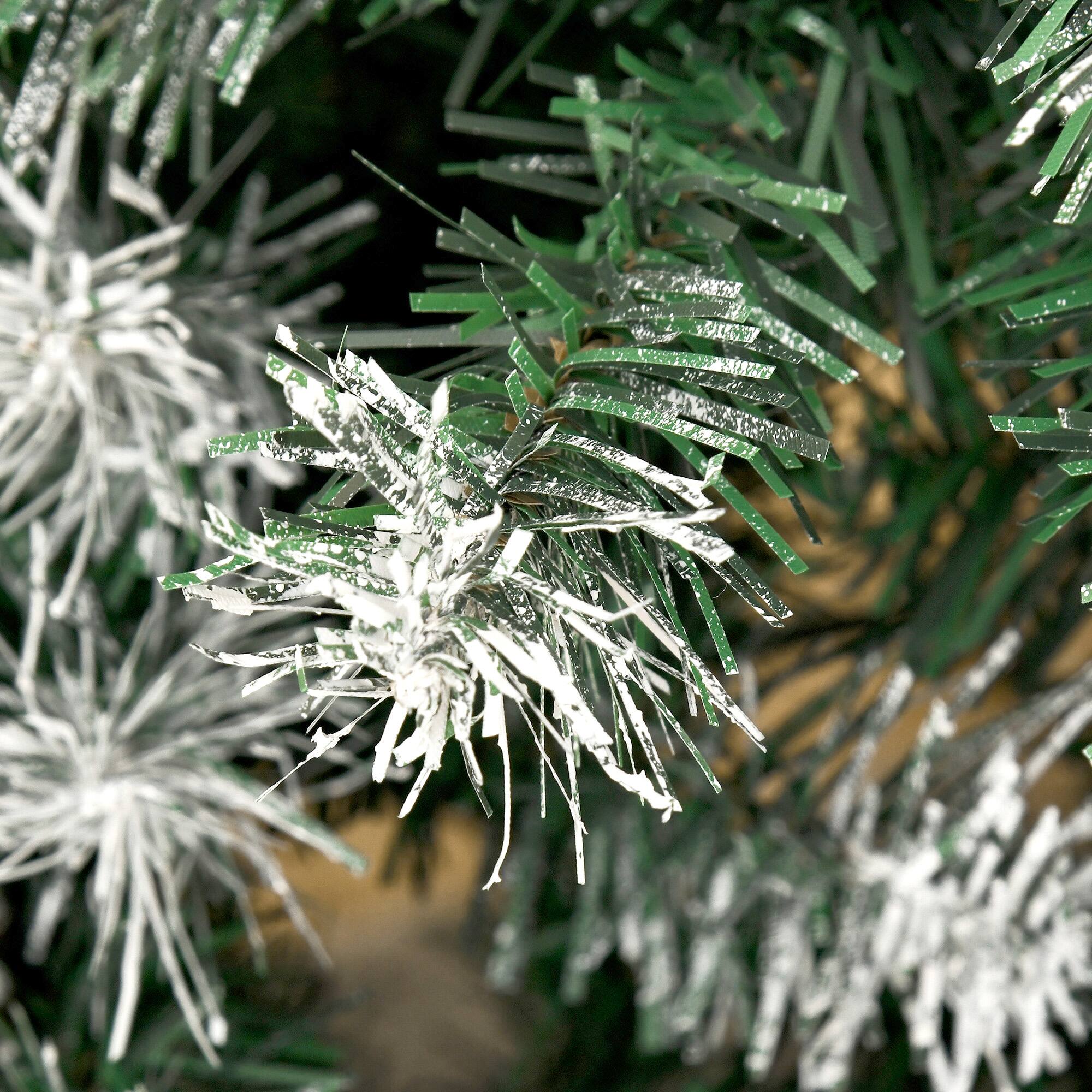 Alt View 8. Homcom - Snow-Dusted Artificial Christmas Tree, Unlit Flocked Christmas Tree with 61 Pine Cones, Full Fake Fir Tree - Green.