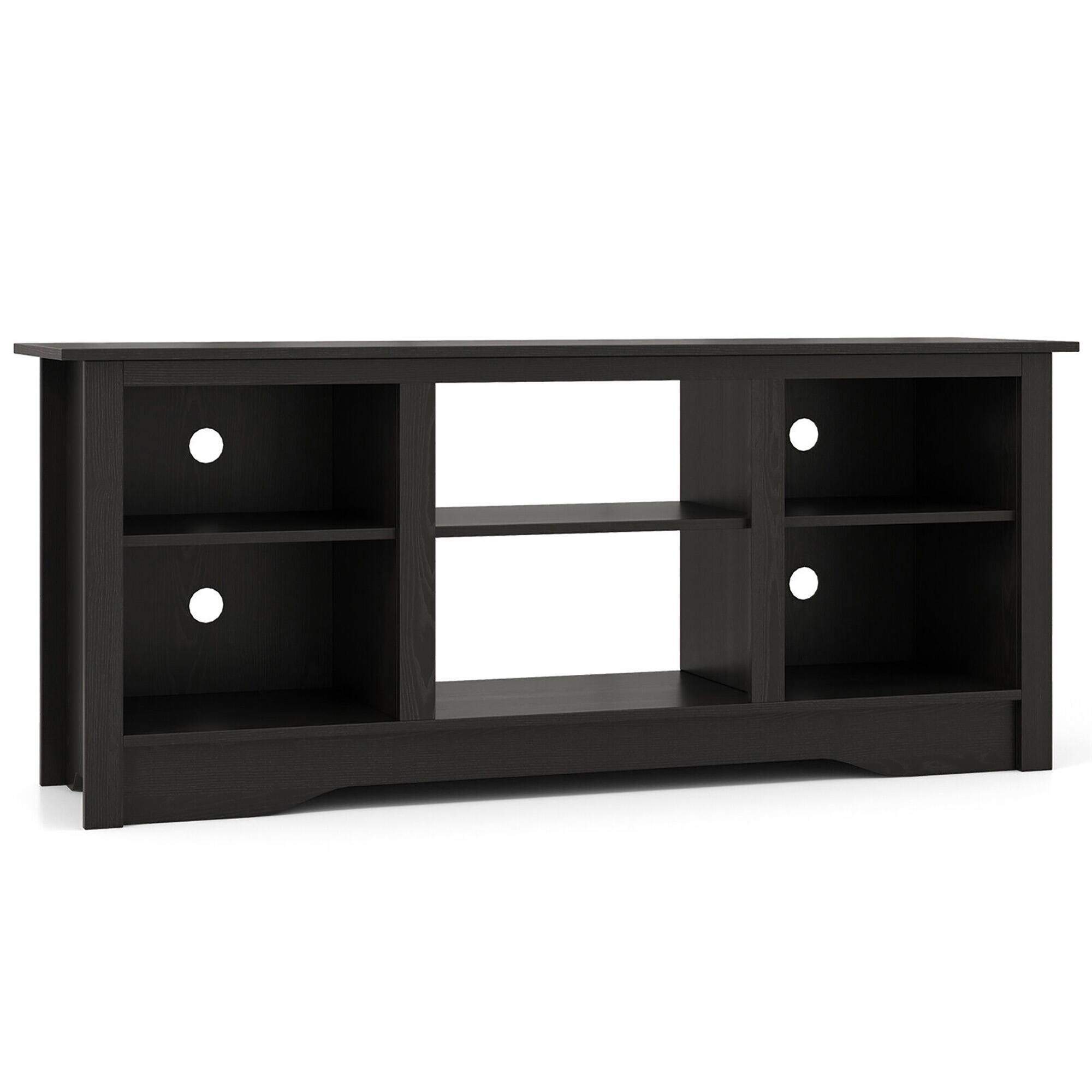 Alt View 9. Gymax - Gymax 58'' TV Stand Entertainment Center w/ 3-Adjustable Shelves for 65'' TV Black - Black.
