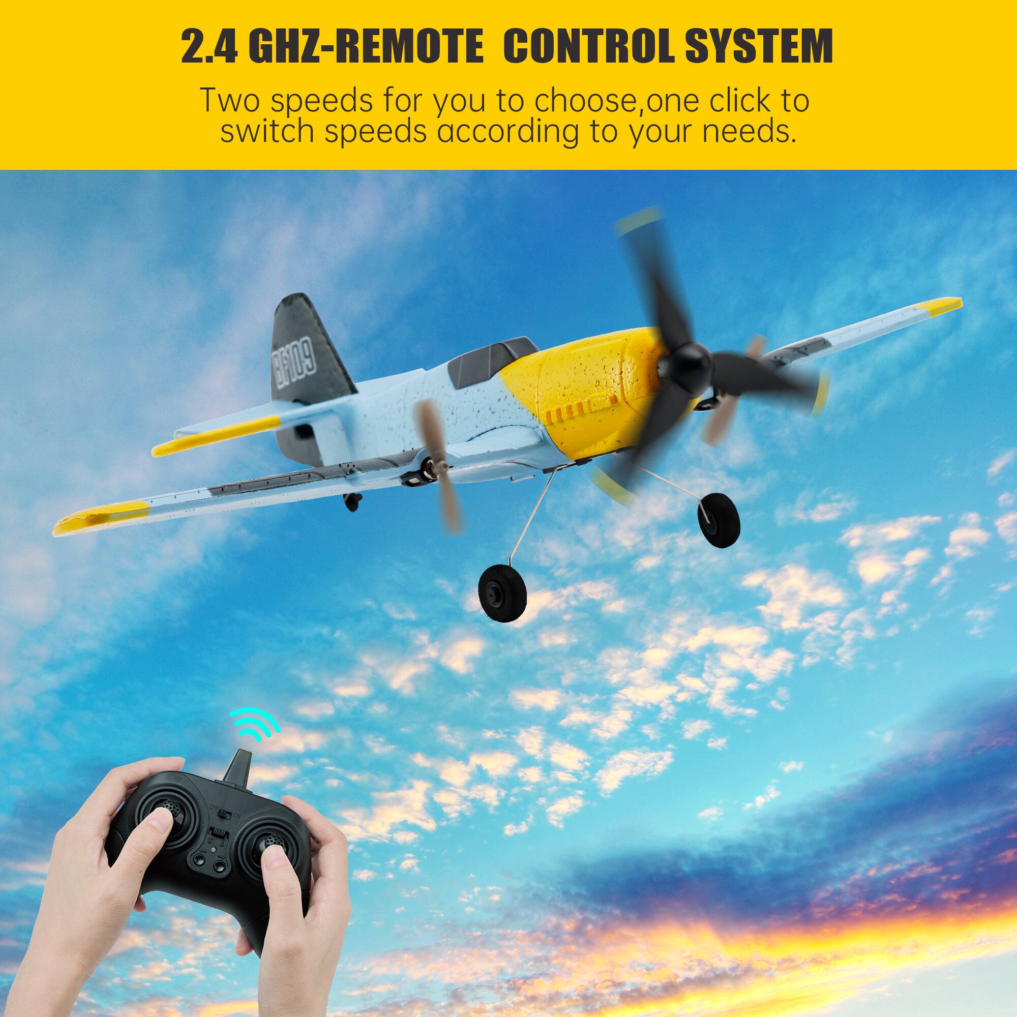 2.4 GHz-Remote Control System

Two speeds for you to choose, one click to switch speeds according to your needs.