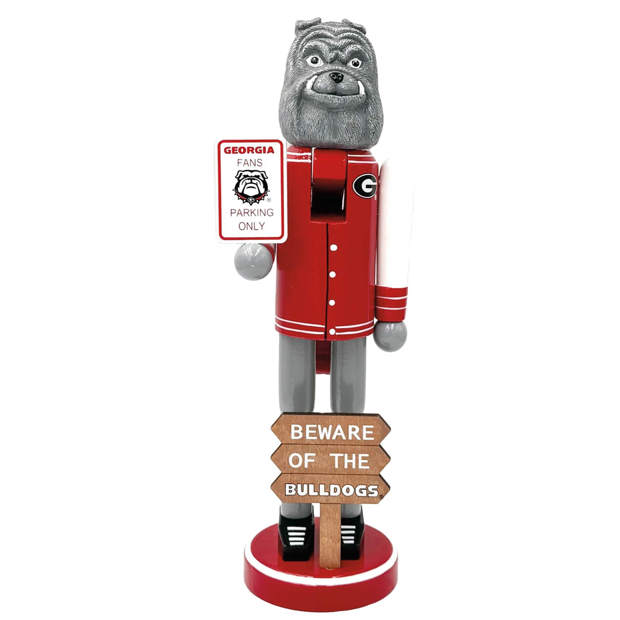 Santa's Workshop - Georgia Bulldogs 12" Beware Nutcracker - Red