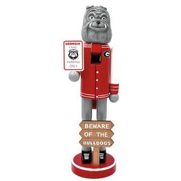 Santa's Workshop - Georgia Bulldogs 12" Beware Nutcracker - Red