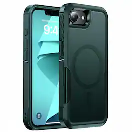 UUCOVER - Magnetic Case for iPhone 17e / iPhone 16e ,Shockproof TPU+PC Case Compatible with Mag Safe Back Cover for iPhone 16e/17e - Darkgreen