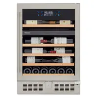 Wine Enthusiast - SommSeries2 46 Bottle Dual Zone with VinoView Display Shelving - Stainless Steel - Front_Zoom