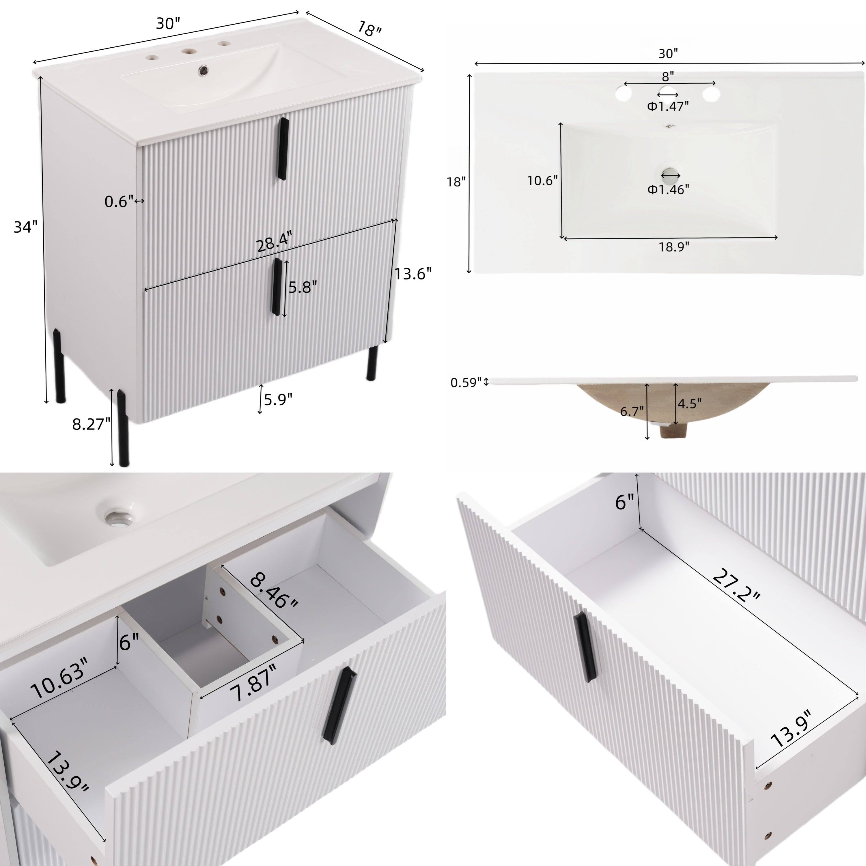 - 30"
- 18"
- 34"
- 0.6"
- 28.4"
- 5.8"
- 13.6"
- 5.9"
- 8.27"
- 10.6"
- 1.46"
- 18.9"
- 8.27'
- 15.9"
- 0.59"
- 6.7"
- 4.5"
- 6"
- 10.63"
- 13.9"
- 8.46"
- 7.87"
- 27.2"
- 13.9"