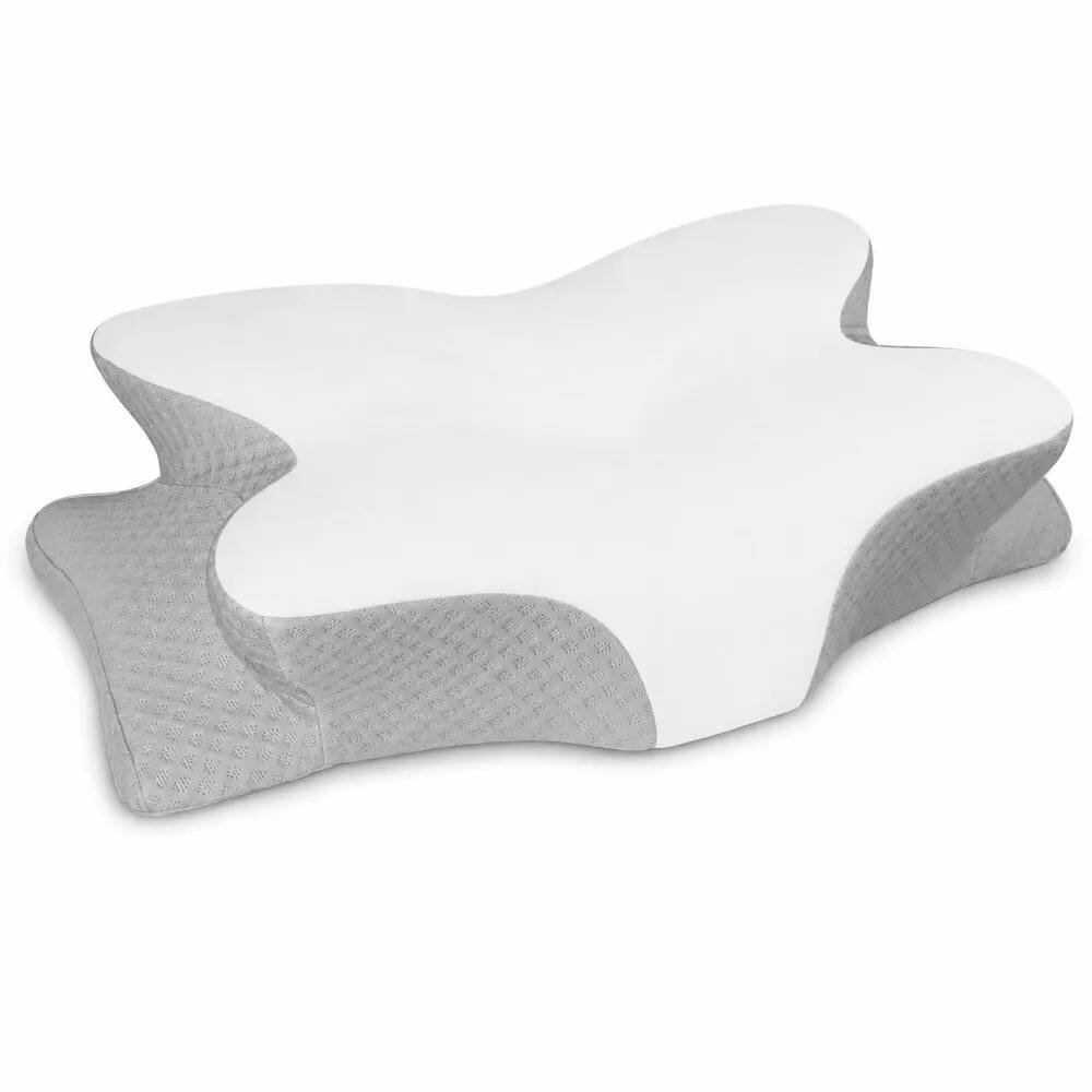 Alt View 3. Luminuxe - Cervical Memory Foam Pillow, Orthopedic Contour Neck & Shoulder Support with Removable Breathable Cover for All Sleepers - Grey.