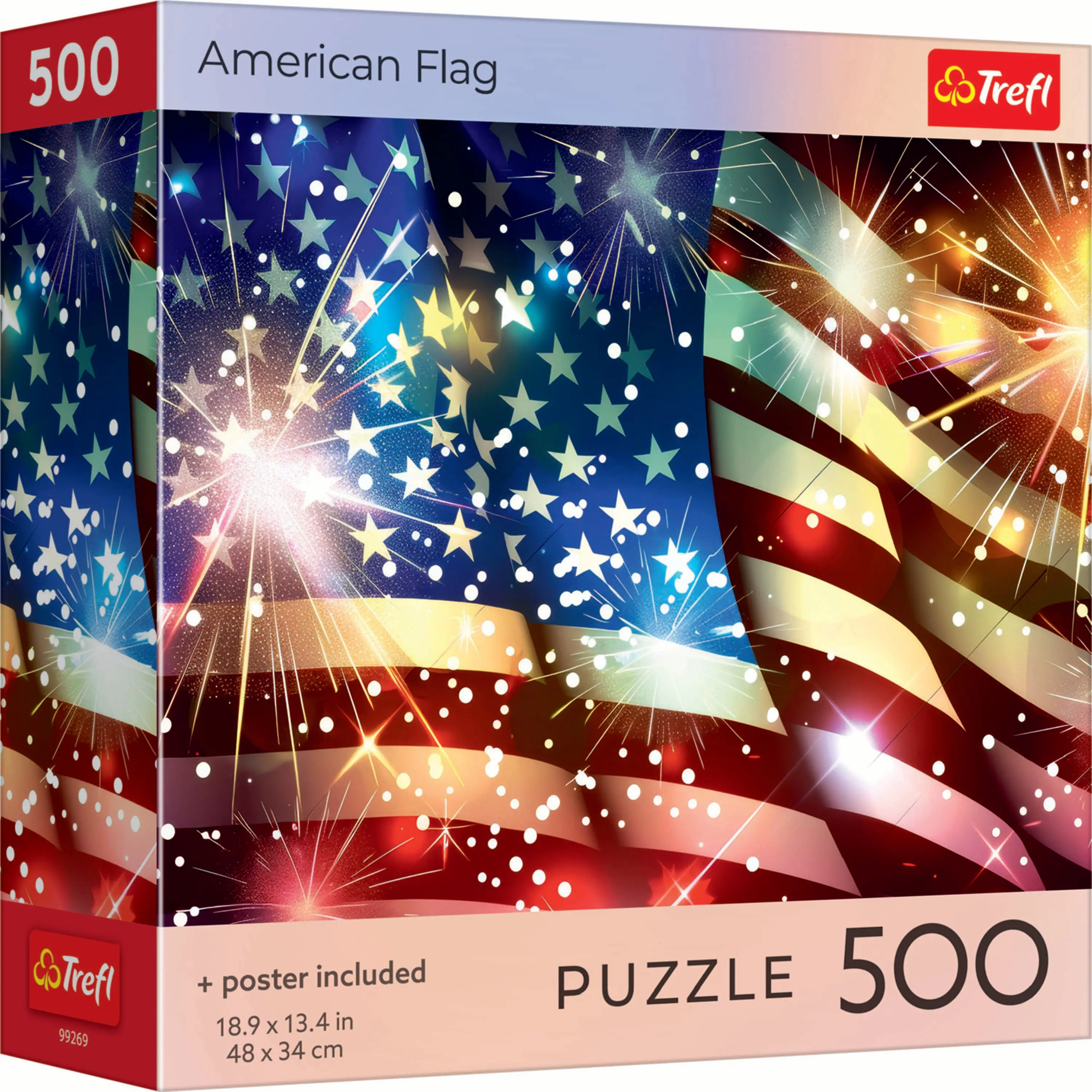 500 American Flag  
Trefl  
Trefl 99269  
+ poster included 18.9 X 13.4 in 48 X 34 cm  
PUZZLE 500
