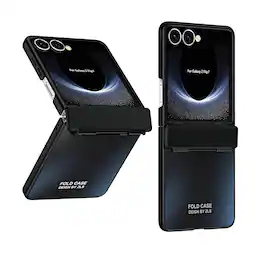 Dteck - Rugged Case for Samsung Galaxy Z Flip8 Luxury Plating Electroplated Frosted Hard PC Cover with Hinge Protection - Black