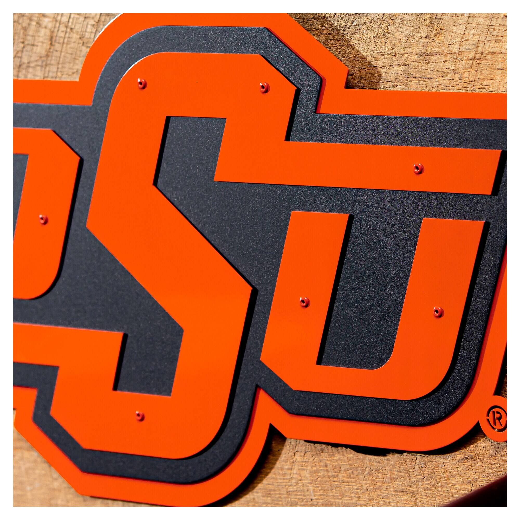 Alt View 2. Evergreen Enterprises - Oklahoma State Cowboys 23" Layered Metal Wall Art Sign - Multicolor.