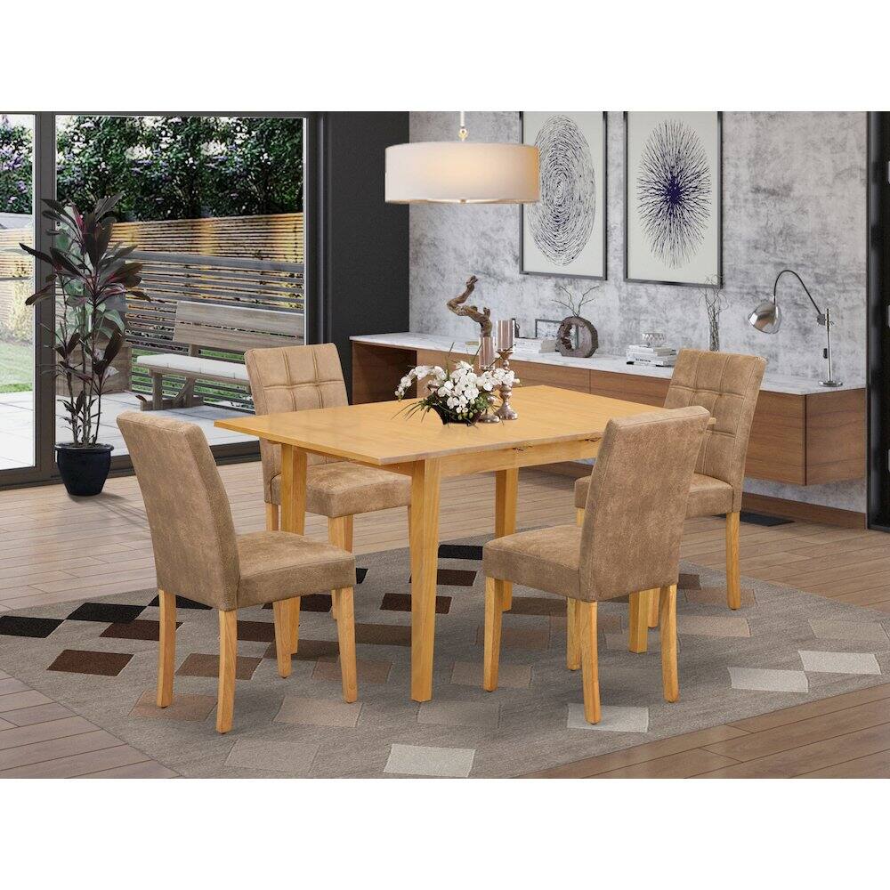 Alt View 8. East West Furniture - 5 Piece Dining Room Set - Brown.
