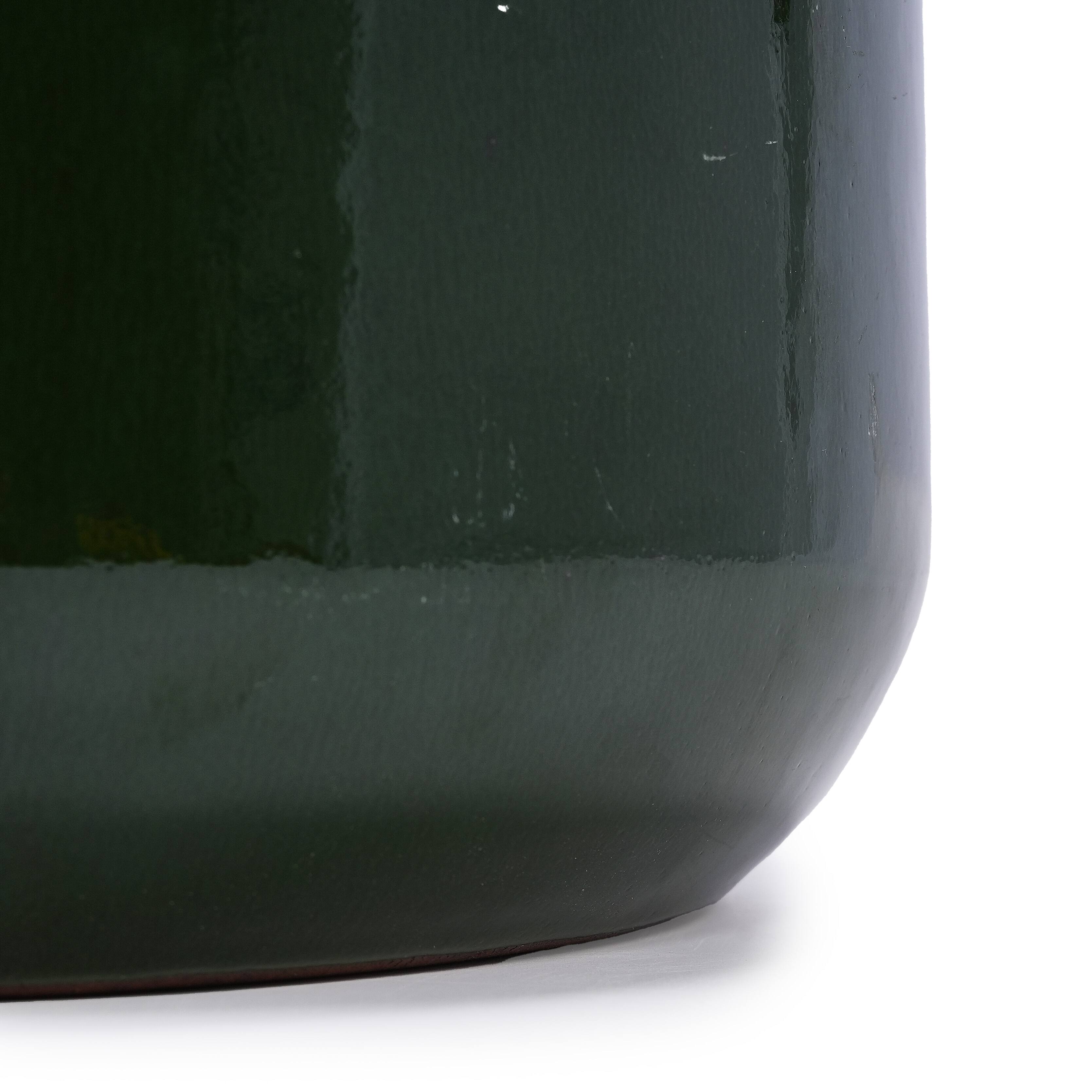 Alt View 10. Loheer - Ceramic Planter Set Loheer Handmade Glazed Plant Pots Set of 4 Deep Green Clay Pots with Drainage for Indoor Outdoor.