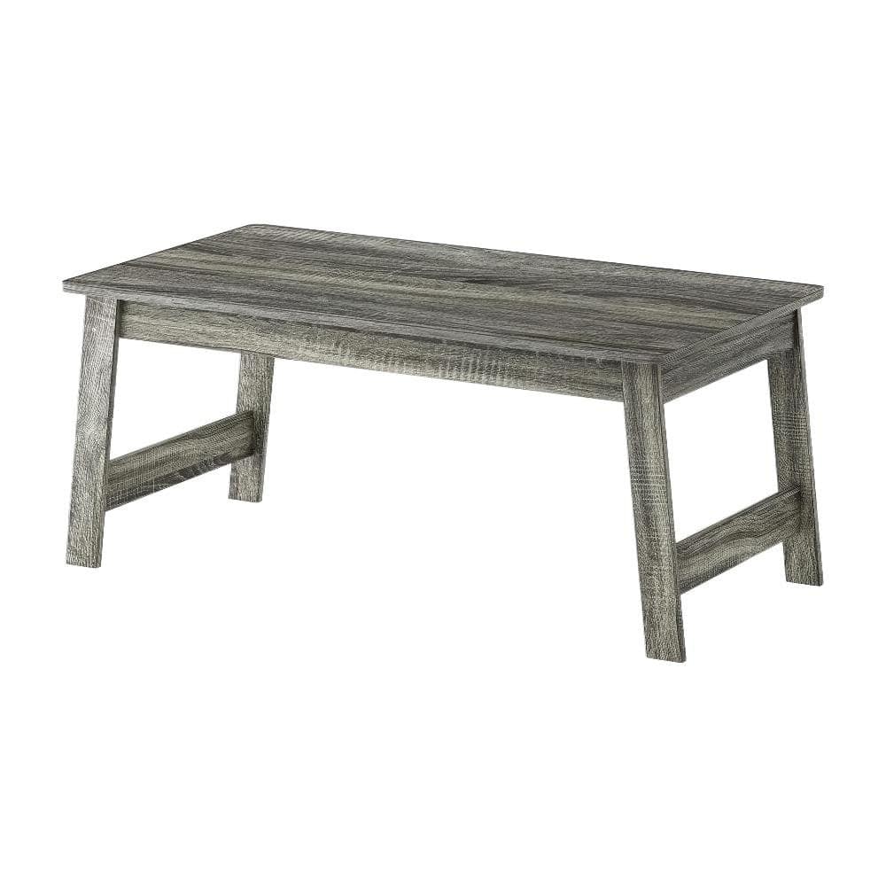 FurniFact - Coffee Table with Open Shelf Storage and Compact Design 18040GYW - French Oak Grey