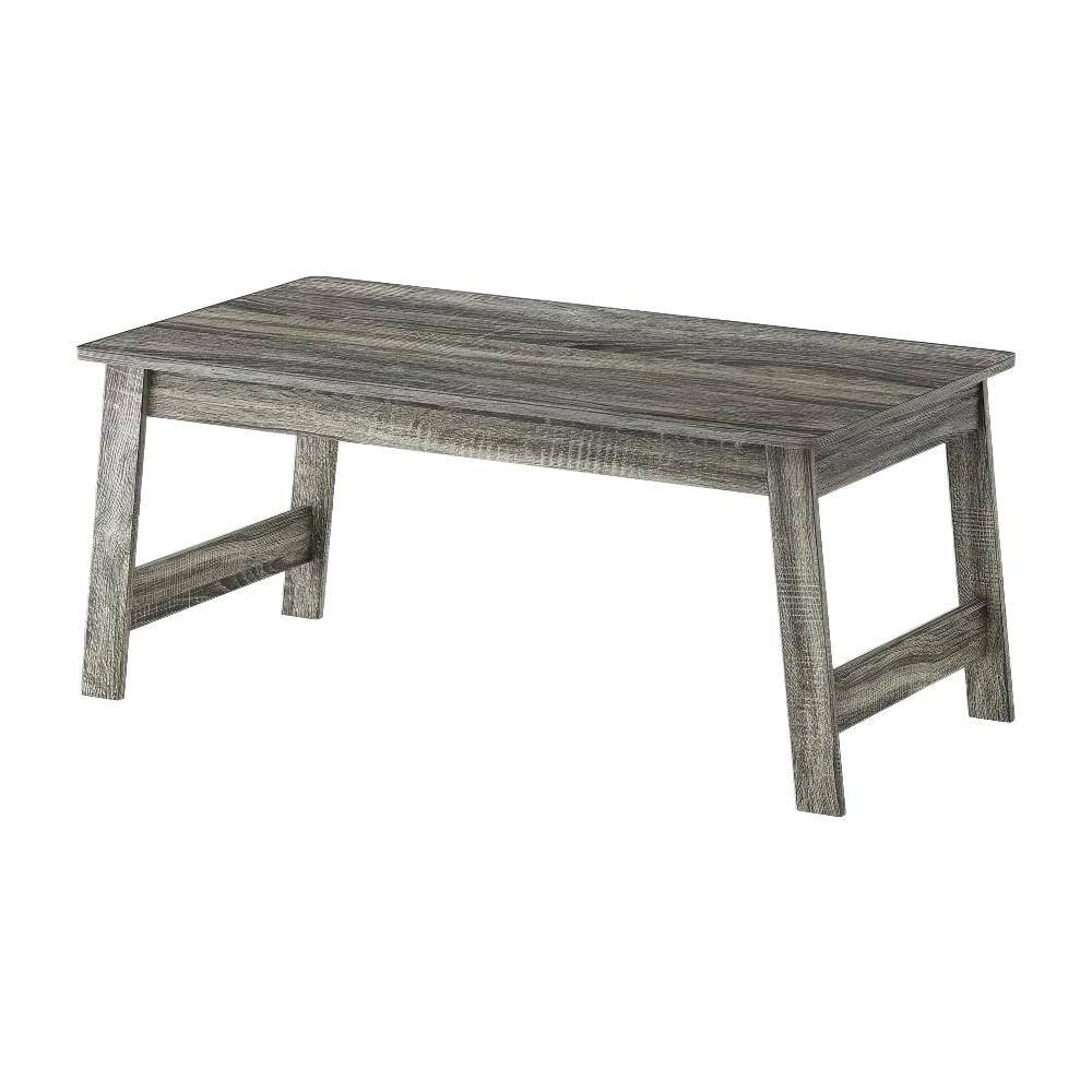 FurniFact - Coffee Table with Open Shelf Storage and Compact Design 18040GYW - French Oak Grey