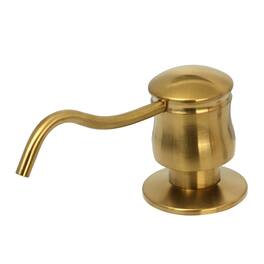 Akicon - Built-in Brass Soap Dispenser for Kitchen Sink Refill from Top with 17 oz. Bottle - Brushed Gold