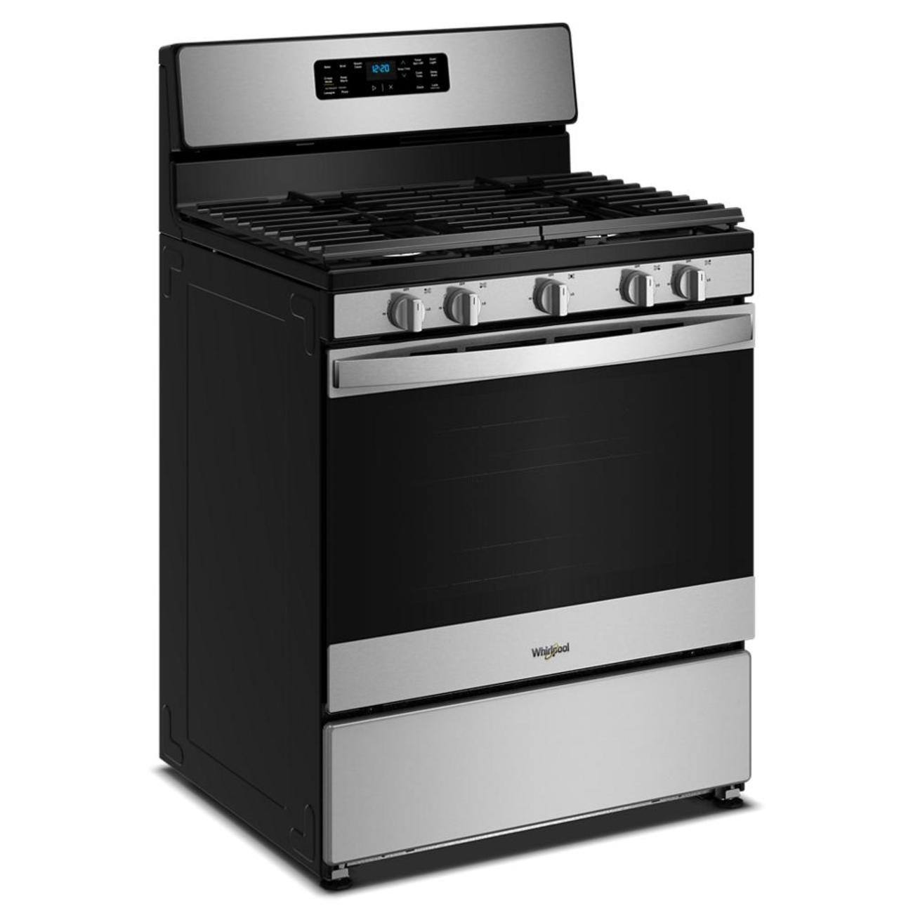 Angle. Whirlpool - Whirlpool - 30-inch Gas Range with Crispy Mode and Griddle Zone - Stainless Steel.