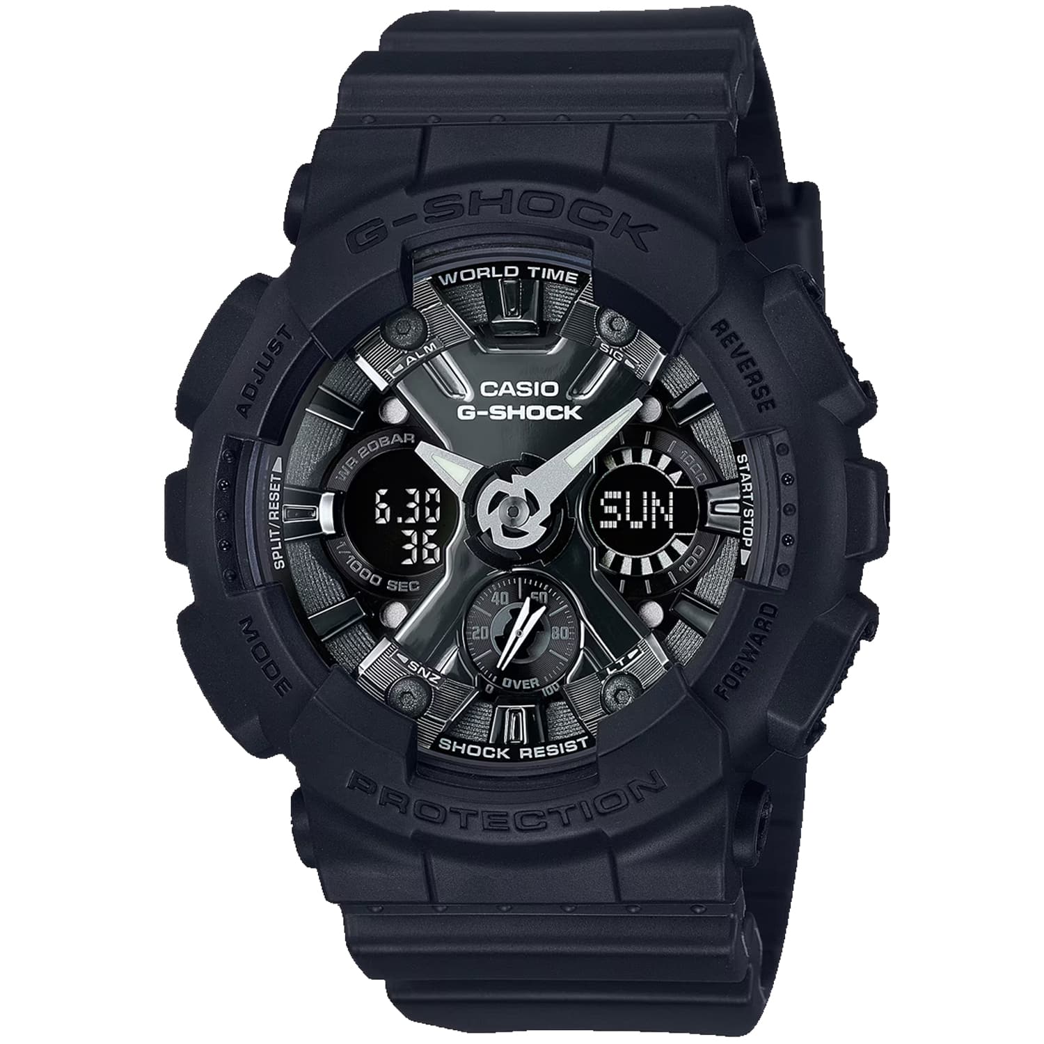 Casio - Women's G-Shock GA-120 Series Dial Watch - GMAS120MF-1A - Black