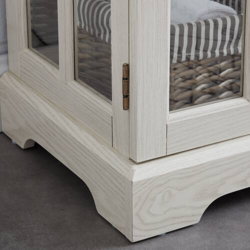 Alt View 1. LUCKY ONE - Freestanding LED Curio Display Cabinet with Adjustable Shelves Retro Bookcase Storage for Home Decor - White.