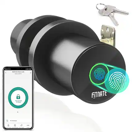 in 18:54 Bedroom Door Lock Battery Level 59% Tap and held to unlock FITNATE No messages.