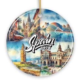 OrnamentallyYou - Artistic Spain Cultural Heritage and Landmarks Ornament Christmas Tree Decor and Keepsake Version 2 - Multi-colored