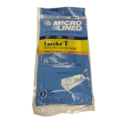 Ideal for Allergy Sufferers!
ER-1490
MICRO LINED
Aspiradora / Sacs à aspirateur
DVC
MICRO LINED
Eureka T
970 & 980 Canister Series
MICRO-FLTRATION
MICRO-FLTRATION
Micro-Liner
3 BAGS
BOLSAS
SACS
*Reused for Micro-Liner
*Reutilisé pour Micro-Liner
*Reutilizado para Micro-Liner
Micro-Liner
3 BAGS
BOLSAS
SACS
*Reused for Micro-Liner
*Reutilisé pour Micro-Liner
*Reutilizado para Micro-Liner
Micro-Liner
3 BAGS
BOLSAS
SACS
*Reused for Micro-Liner
*Reutilisé pour Micro-Liner
*Reutilizado para Micro-Liner
Micro-Liner
3 BAGS
BOLSAS
SACS
*Reused for Micro-Liner
*Reutilisé pour Micro-Liner
*Reutilizado para Micro-Liner
Micro-Liner
3 BAGS
BOLSAS
SACS
*Reused