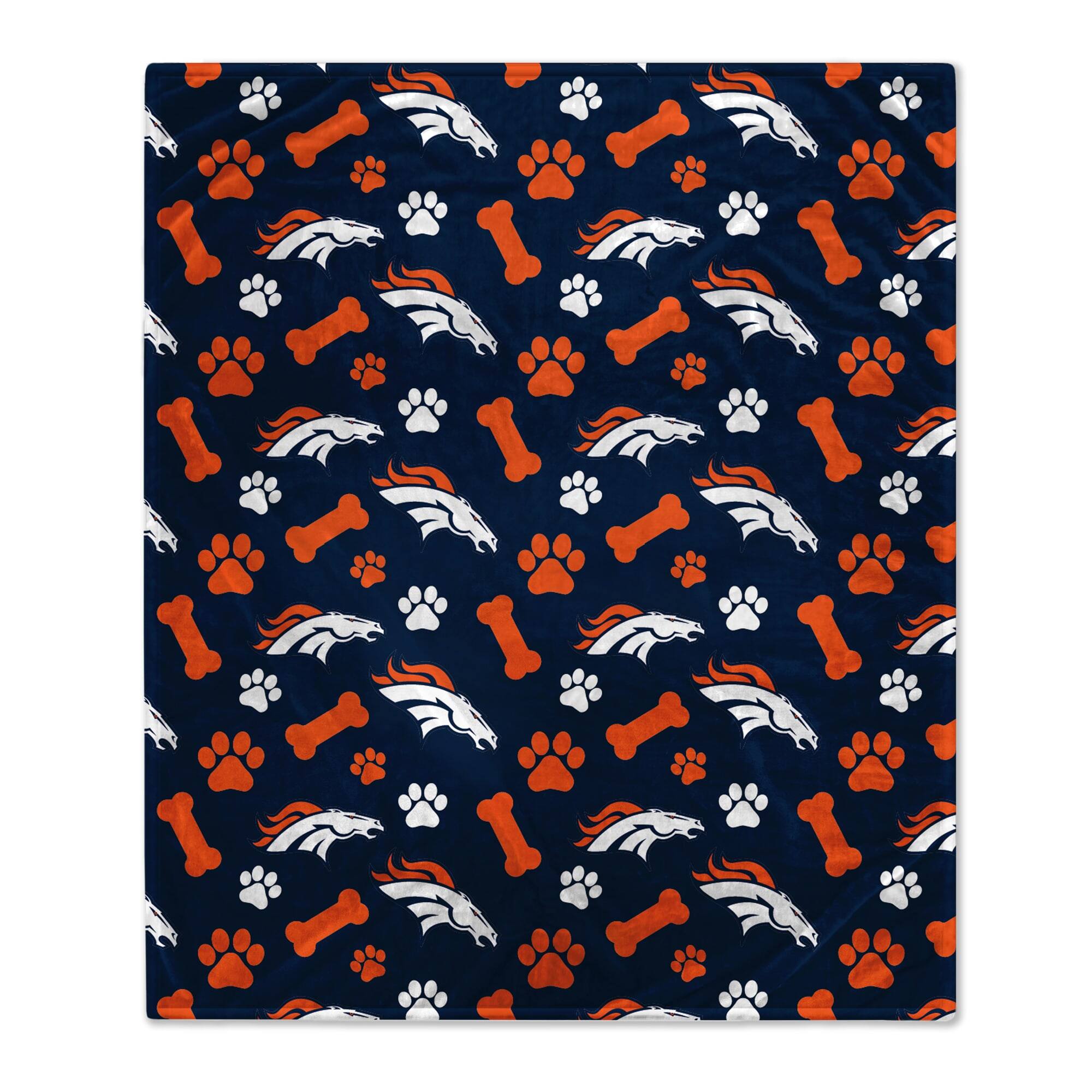 Front. Pegasus - 40" x 50" Lightweight Bones Flannel Fleece Pet Blanket - Navy.