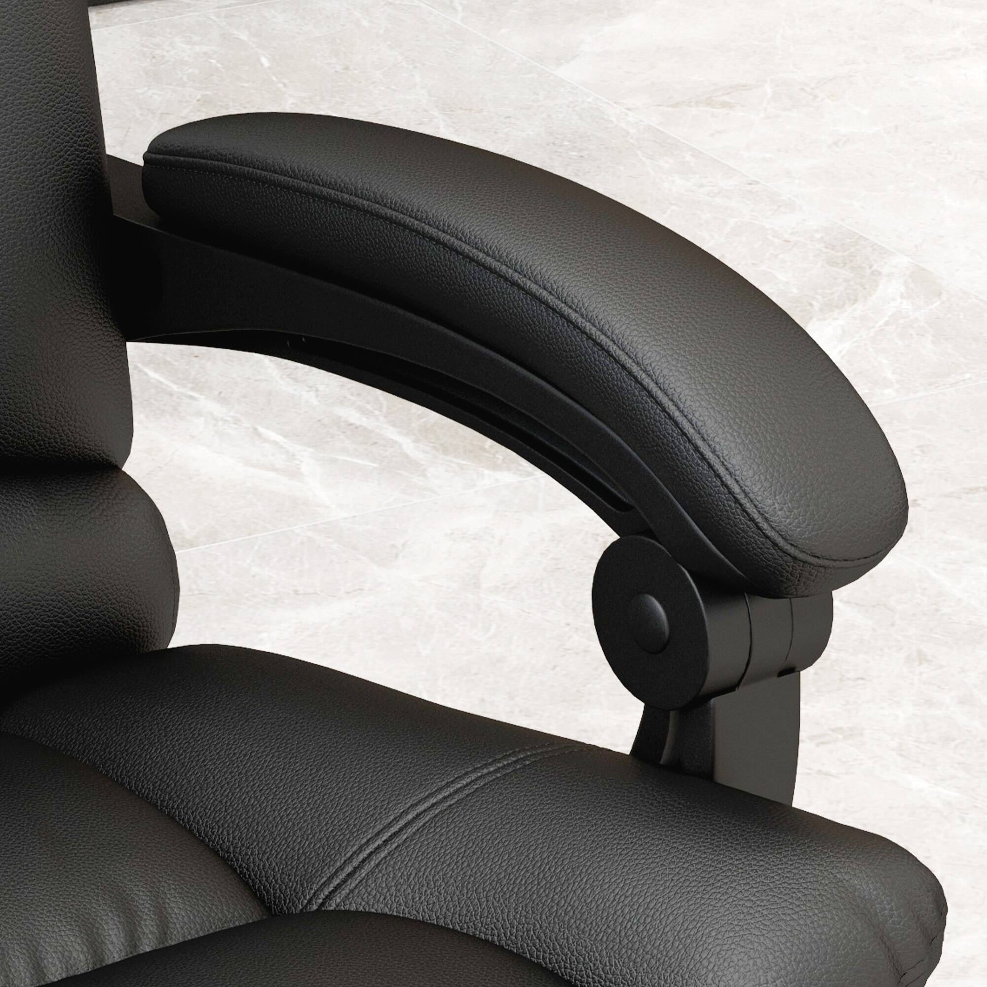 Alt View 8. Vinsetto - Executive Massage Office Chair with 4 Vibration and Heat, 3 Modes, PU Leather Swivel Chair with Adjustable - Black.