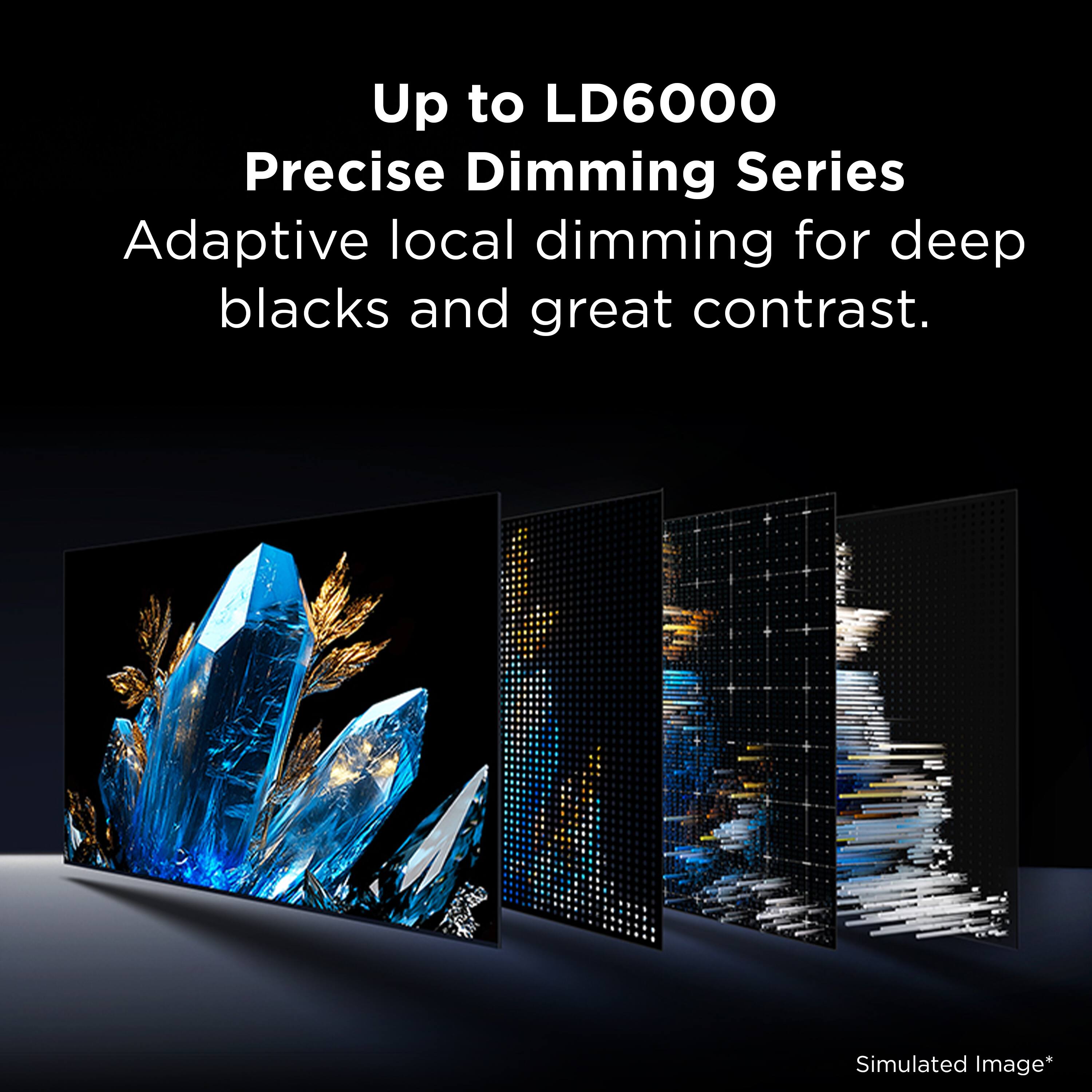 Up to LD6000 Precise Dimming Series  
Adaptive local dimming for deep blacks and great contrast.  
Simulated Image*