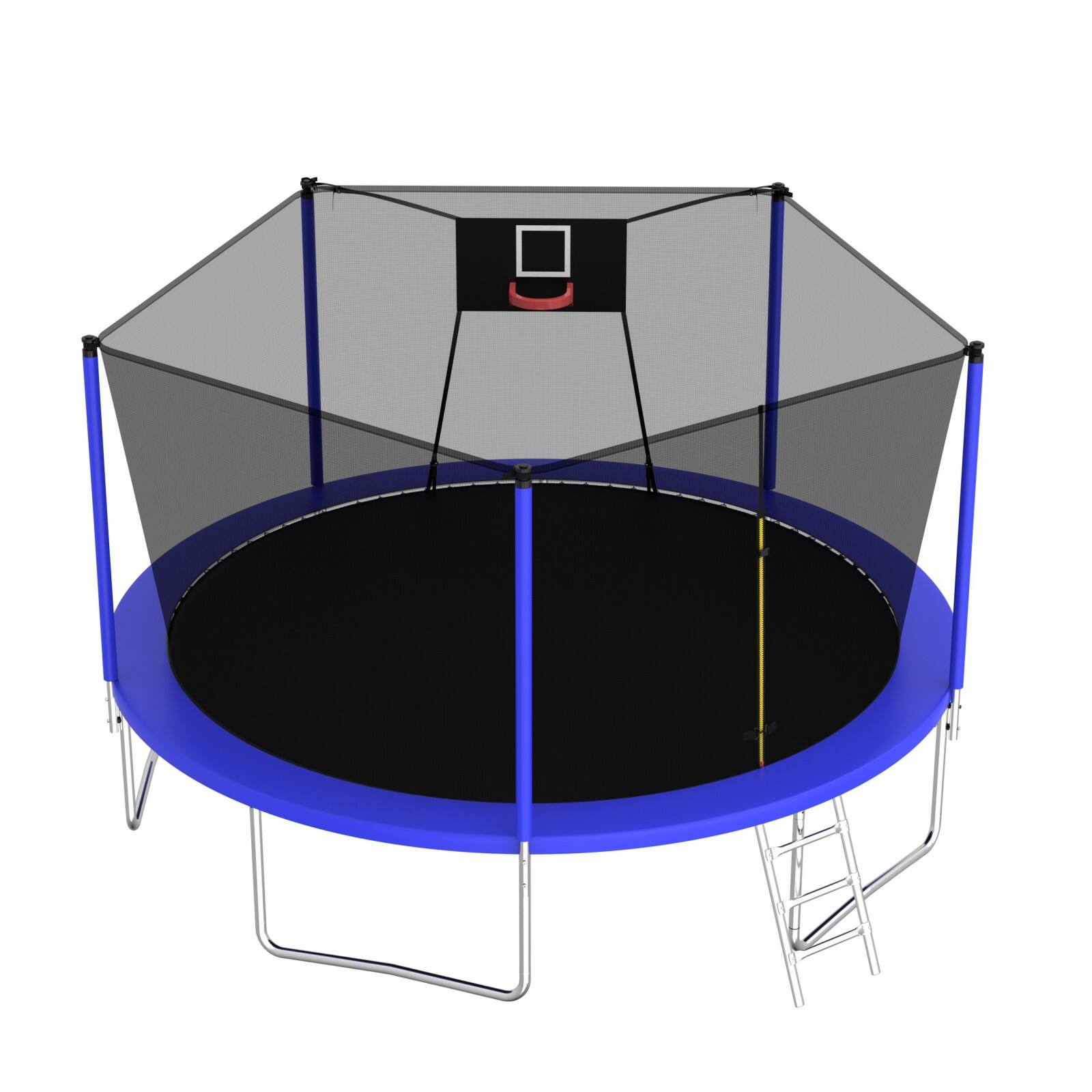 Alt View 9. Ecooso - 14FT Trampoline for Sports & Fitness with Enclosure Net and Ladder: 80 Springs, 5 Poles, Indoor/Outdoor - Blue.