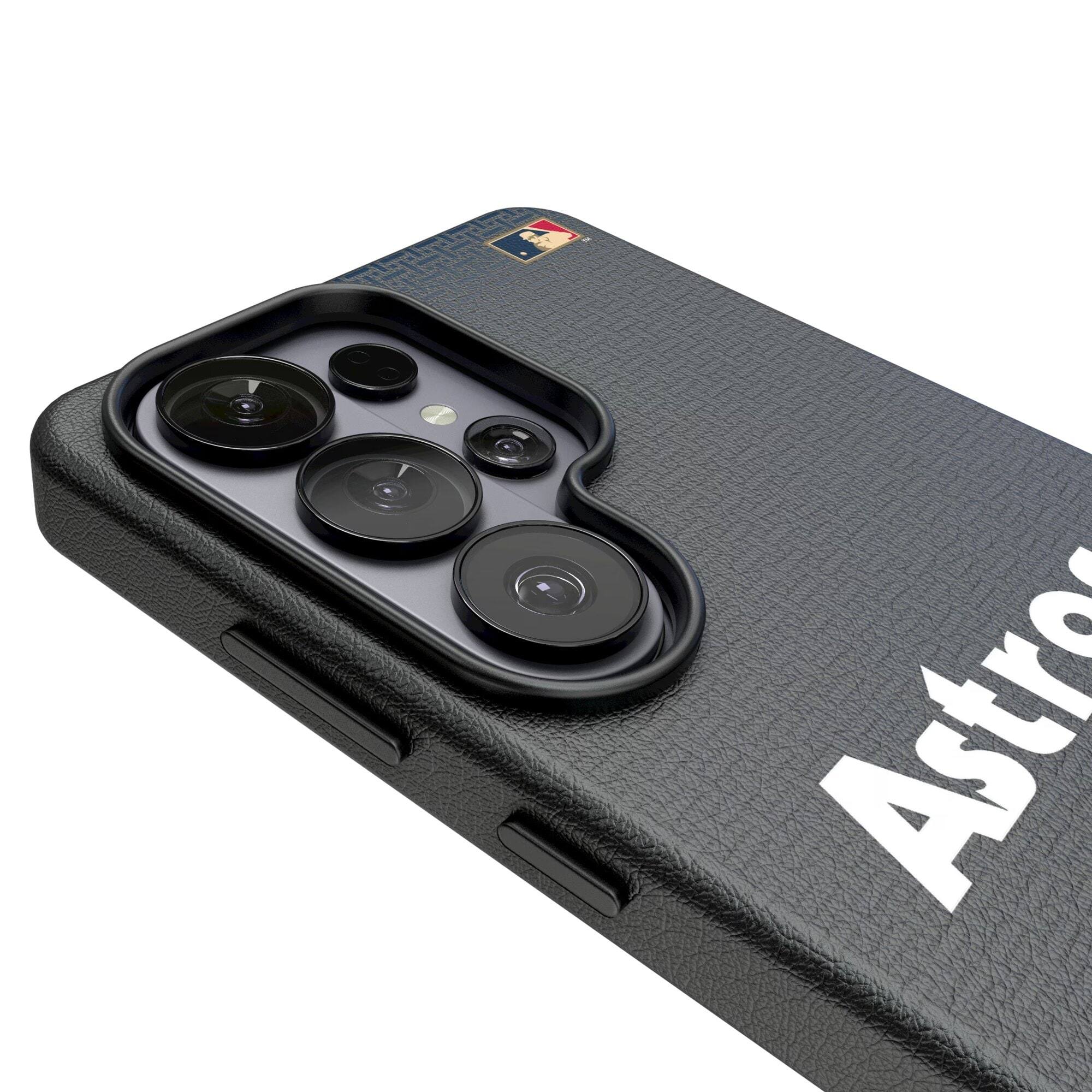Alt View 2. Keyscaper - Houston Astros Cooperstown Collection 1975-1981 Galaxy Magnetic Bump Case - S25 Ultra - Black.
