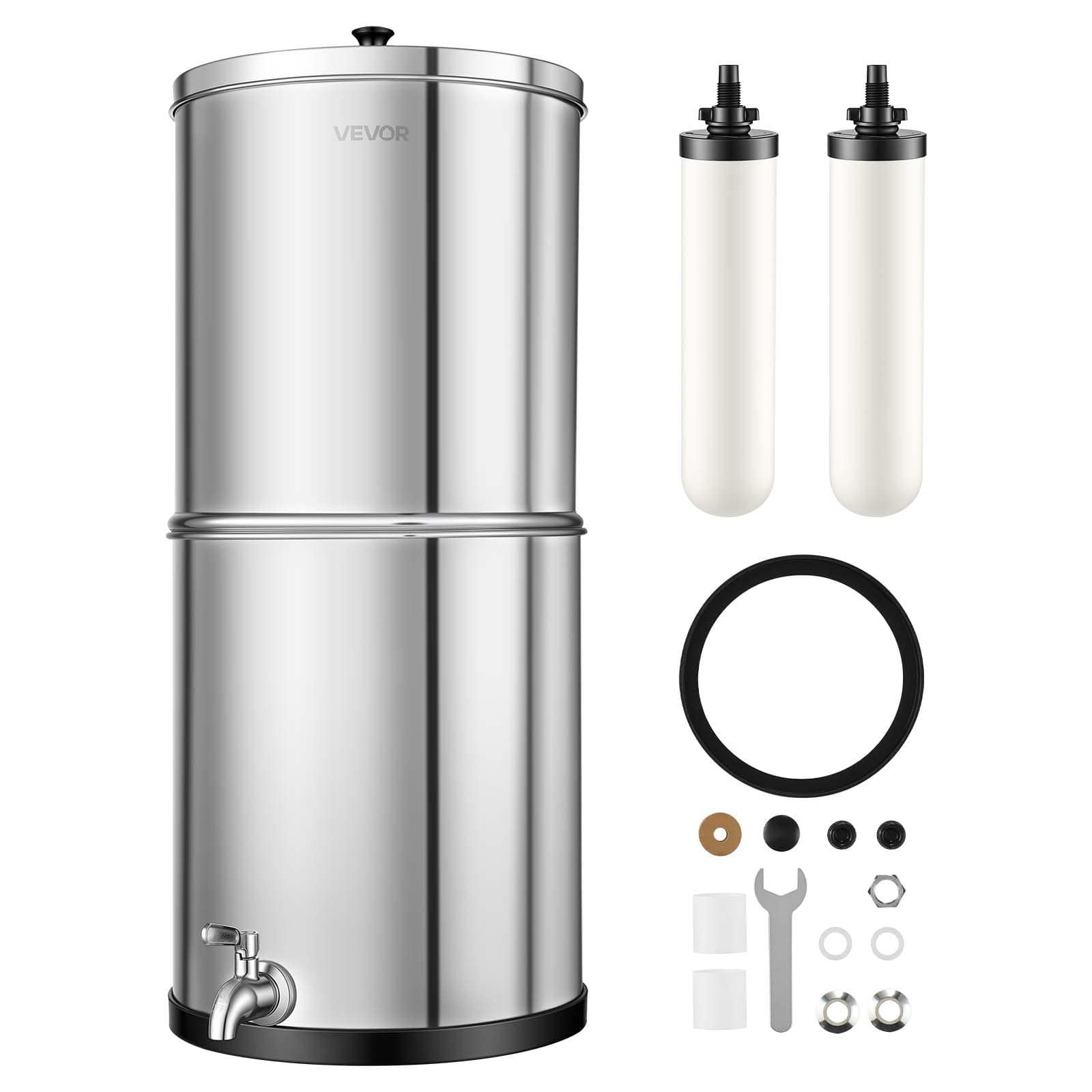 VEVOR - Gravity-fed Water Filter System, 3G 304 Stainless-Steel Countertop Water Filtration System, Reduces Lead and up to 99% - Silver price history on PriceWatchPro