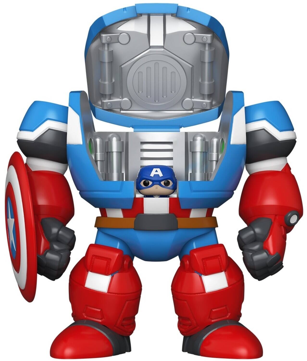 Alt View 4. Funko - Funko Bitty Bots: Marvel WI, Captain America Mech with Captain America   - COLLECTIBLES - Multicolor.