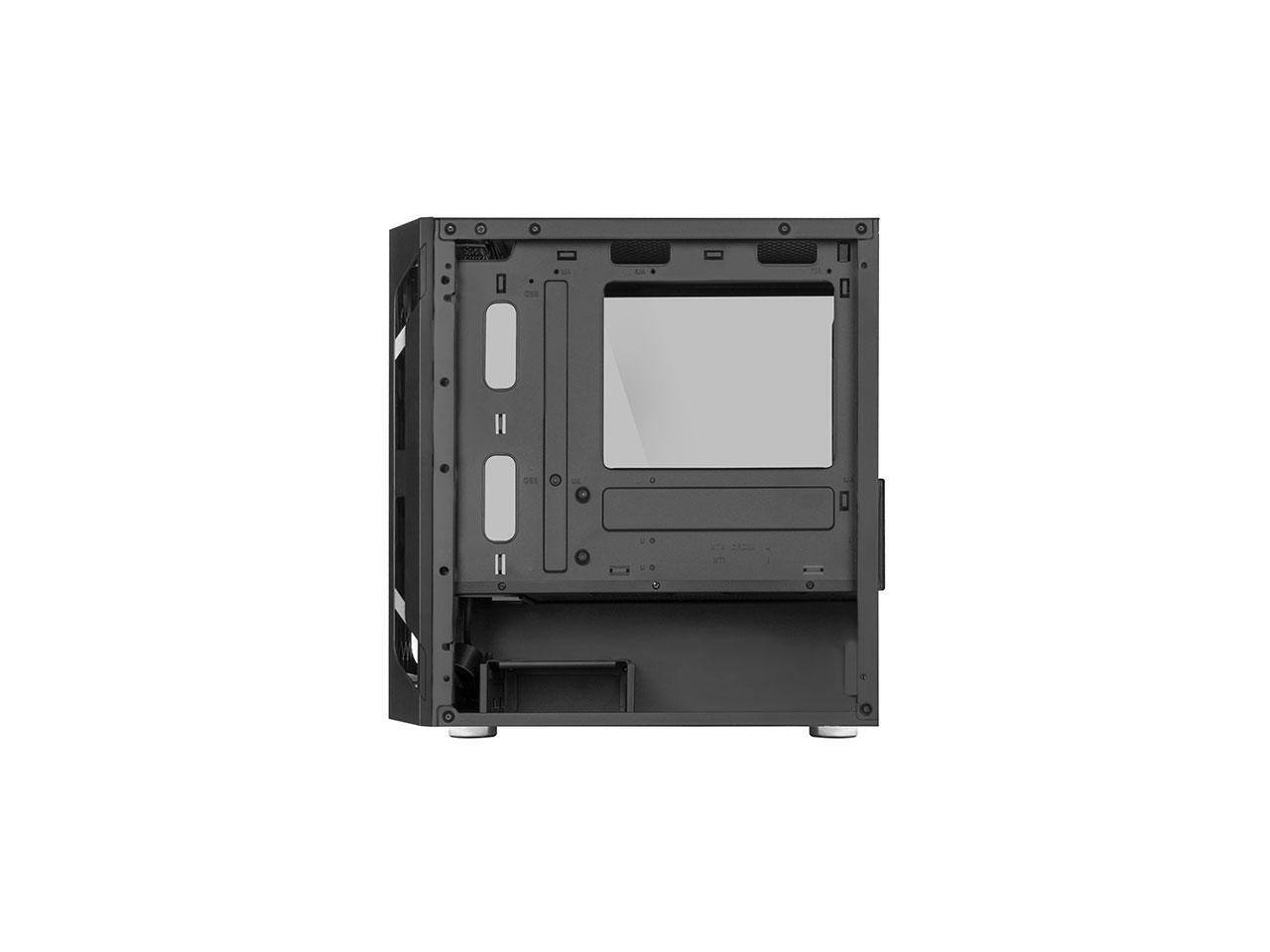 Alt View 6. SilverStone - Silverstone FAH1MB-PRO Tempered Glass Case, 3 ARGB Fans, Black, Micro-ATX, Mini-DTX, Mini-ITX - Black.