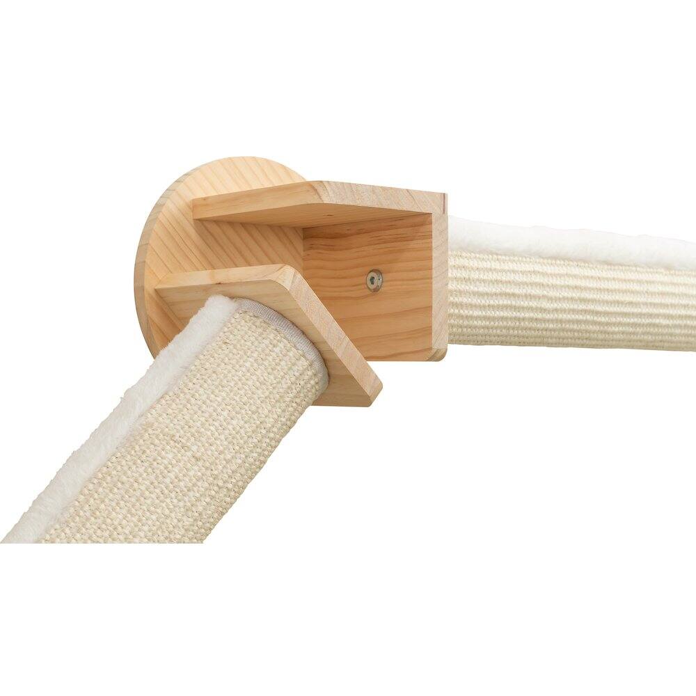 Alt View 2. TRIXIE - Wall Set 6 Multi-Level Wall Mounted Cat Perch System w-Corner Sisal Posts - Natural/White.