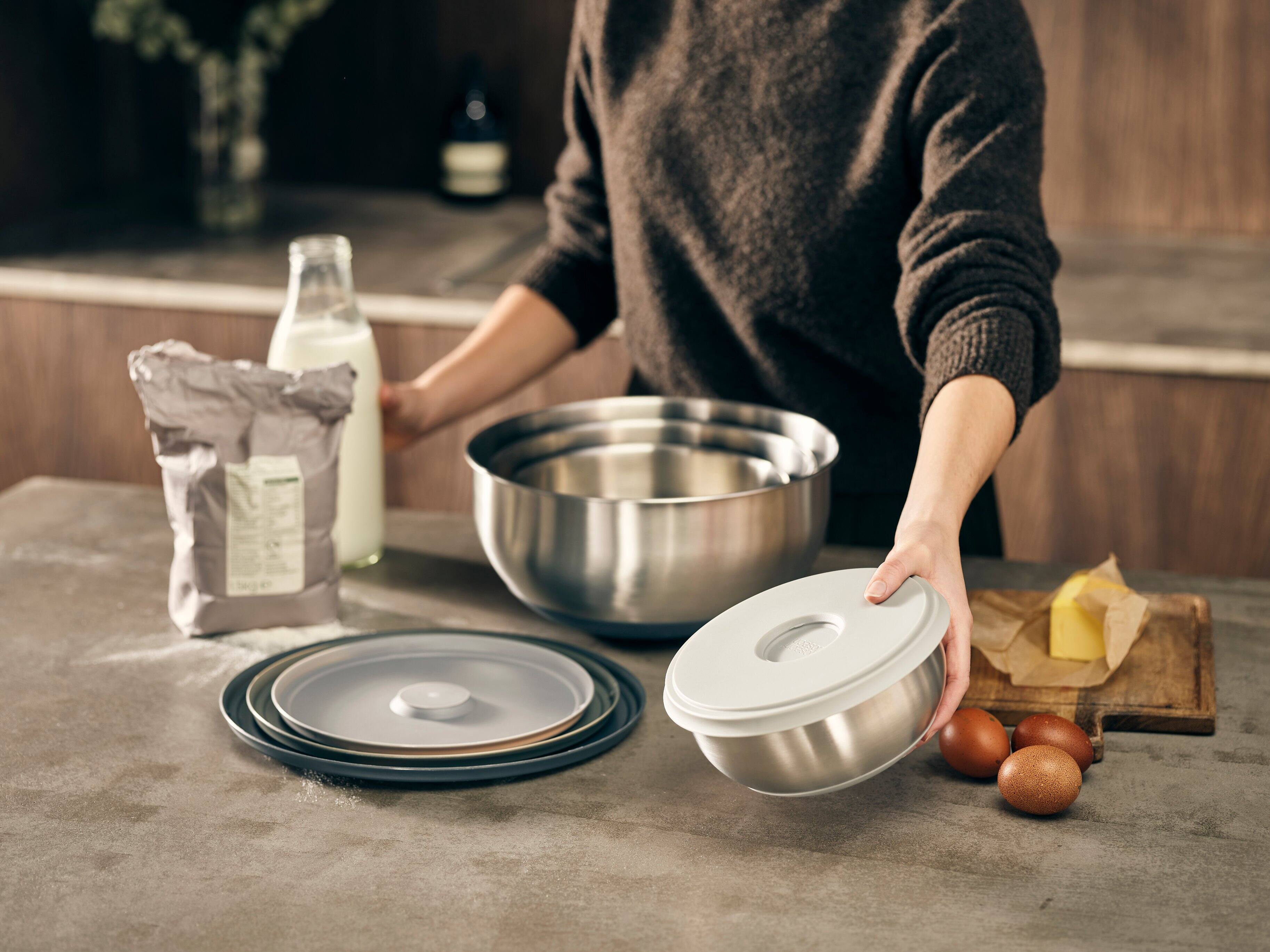 Alt View 4. Joseph Joseph - Nest Prep&Store 8-piece Stainless Steel Mixing Bowl Set with Lids.