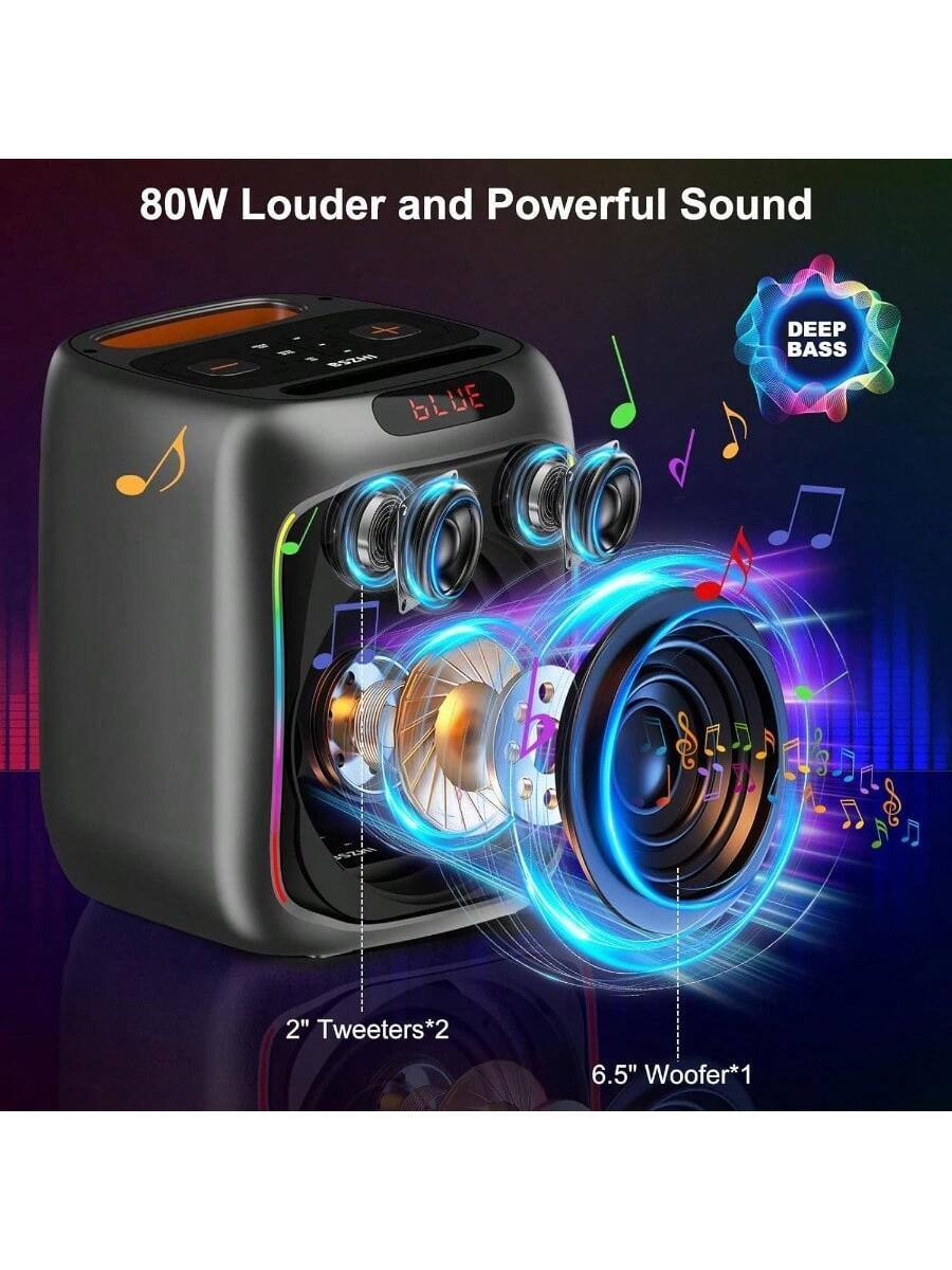 80W Louder and Powerful Sound

2" Tweeters*2

6.5" Woofer*1