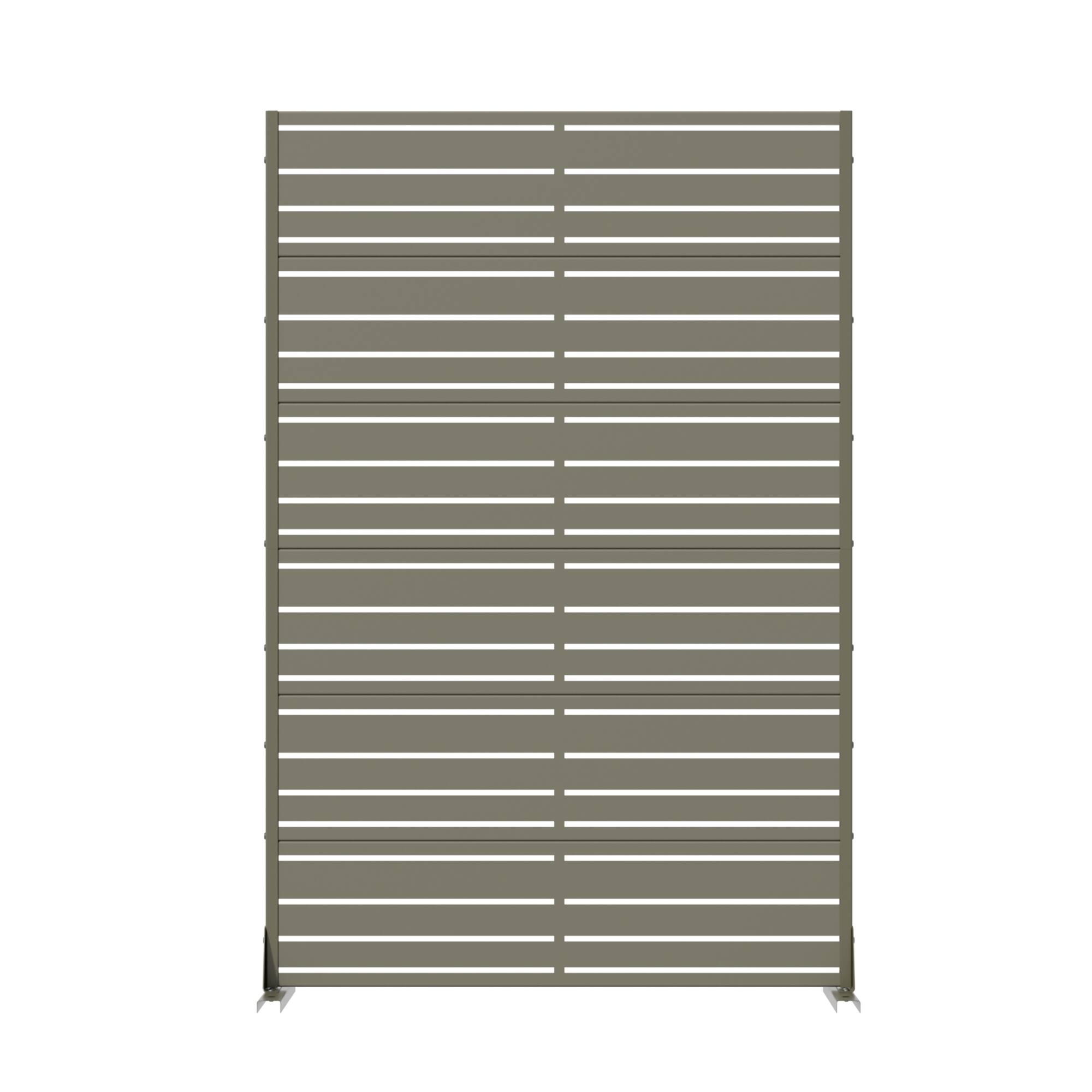 Alt View 3. PexFix - Freestanding Privacy Screen Slatted Metal Outdoor Privacy Fence Panel All-Weather Decorative Partition - Olive Gray.