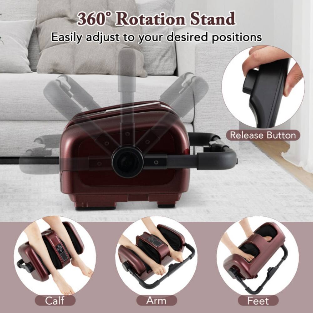 360° Rotation Stand  
Easily adjust to your desired positions  

Release Button  

Calf  
Arm  
Feet