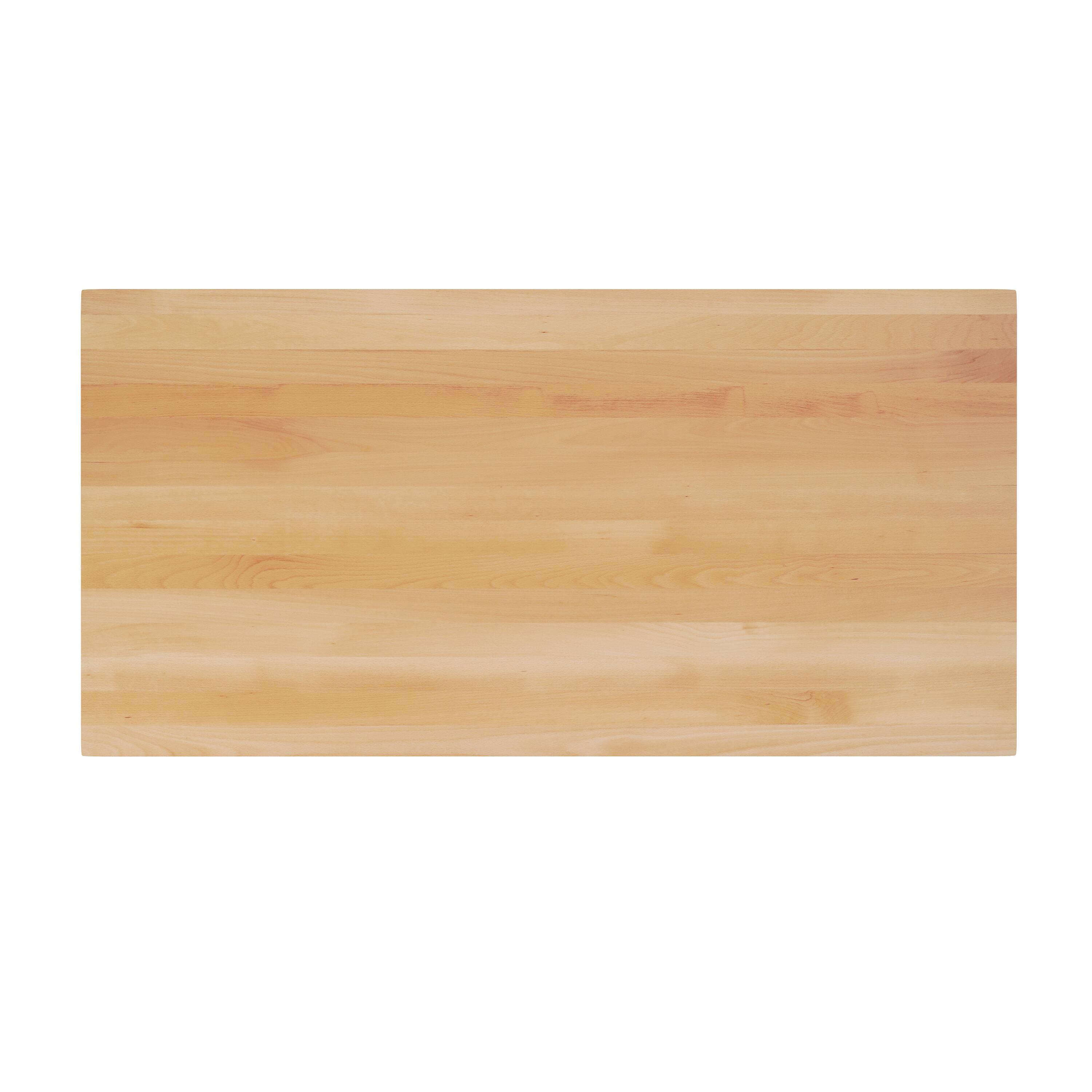 Alt View 1. Flash Furniture - Bennett 30" x 60" Solid Wood Commercial Indoor Tabletop in Natural with 22" x 22" Dining Height Rust-Resistant Black Cas - Natural.
