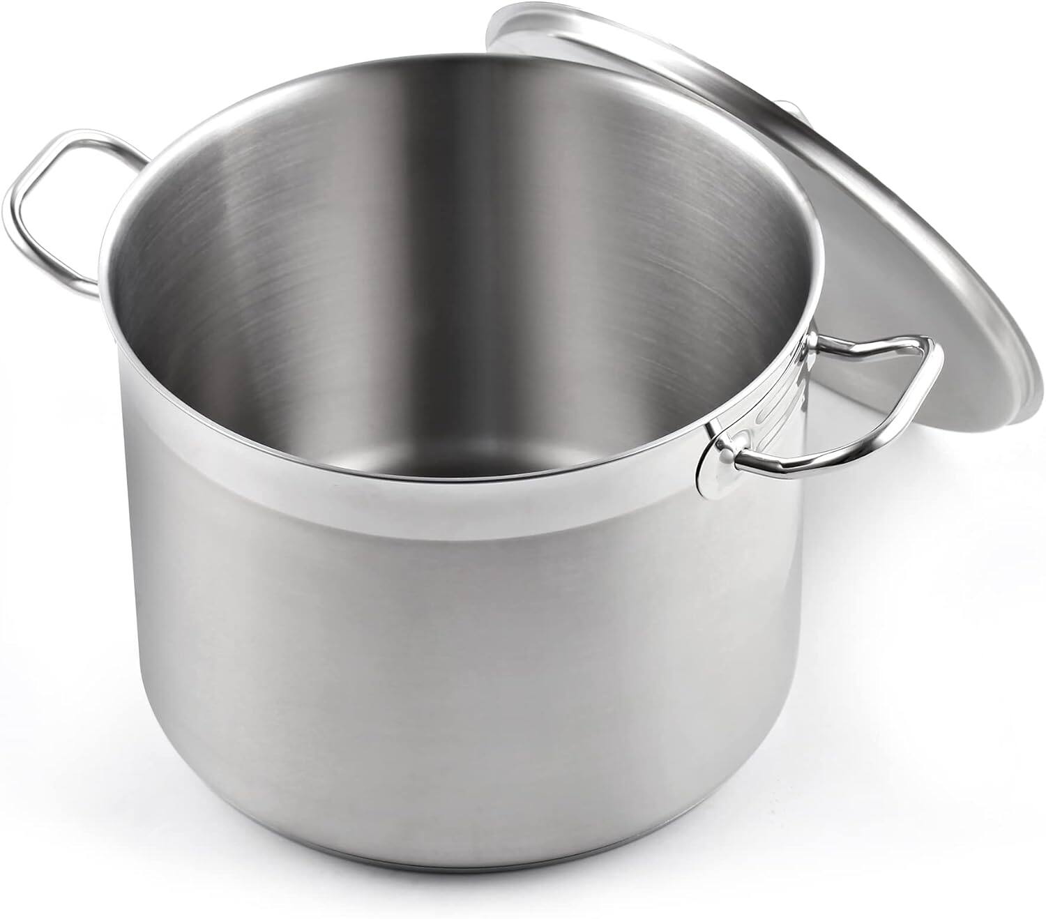 Front. Cooks Standard - Professional 16 Quart Stainless Steel Stock Pot with Lid | Large Cooking Pasta Soup, Induction Cookware, Oven Safe, - stainless steel.