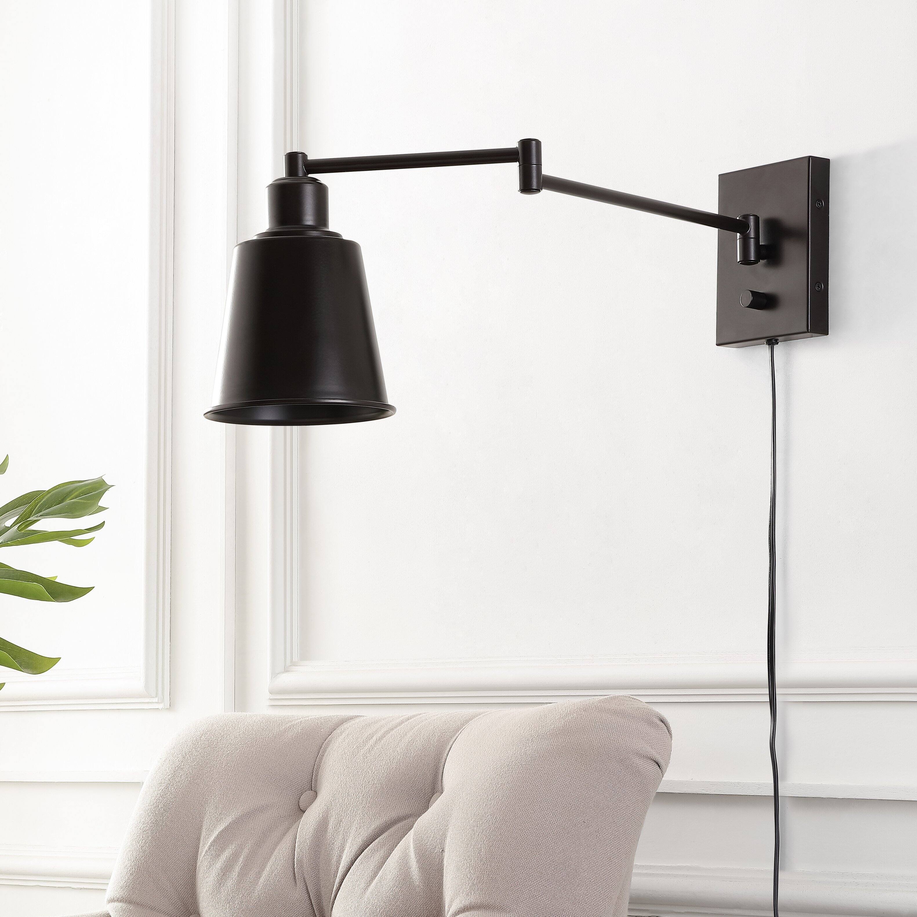 Alt View 6. Jonathan Y - Cary 5.75" Iron Contemporary Swing Arm LED Wall Sconce, Oil Rubbed Bronze - Oil Rubbed Bronze.